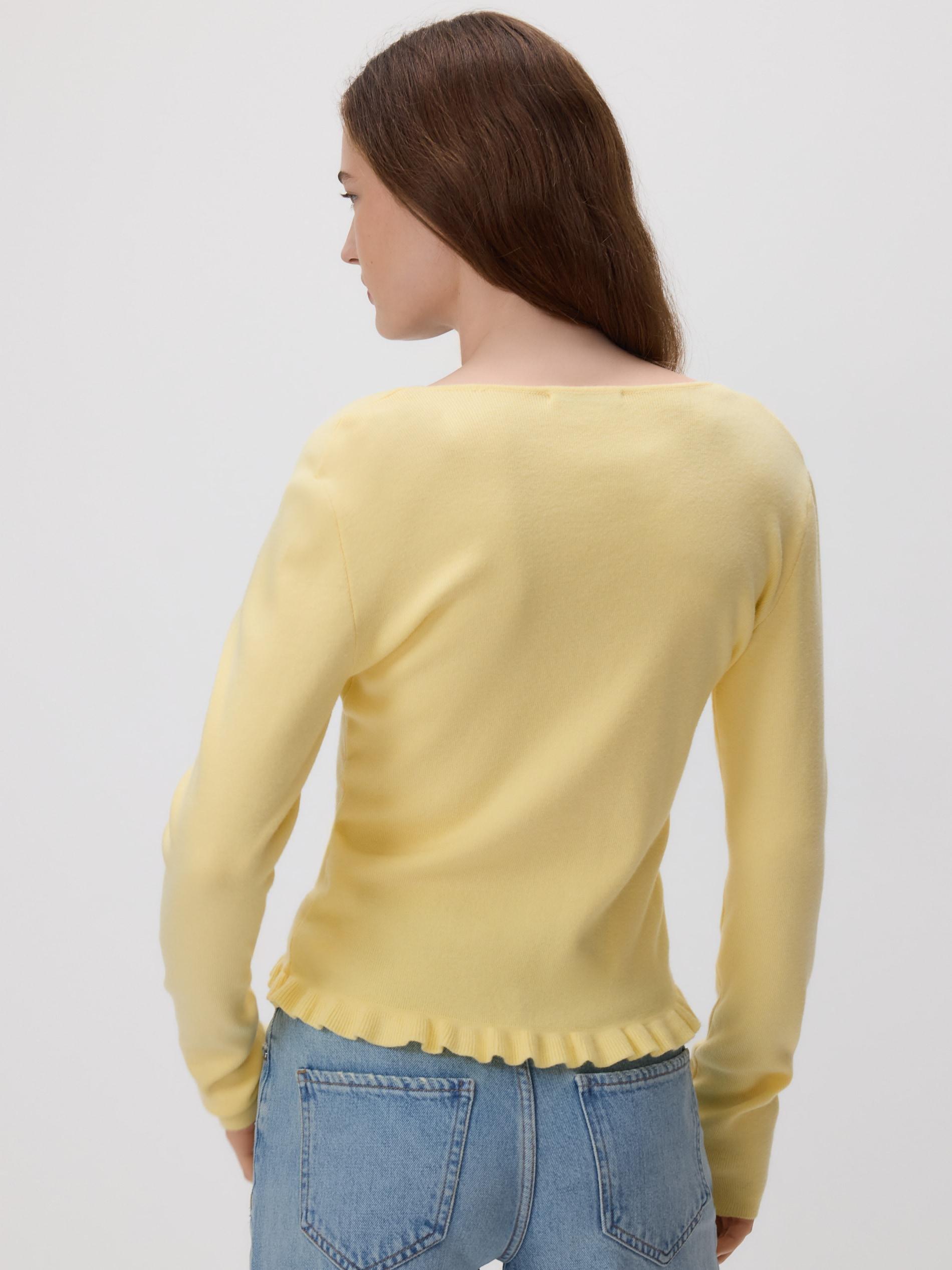 بلوفر حريمي أصفر فاتح, Yellow, large image number 3