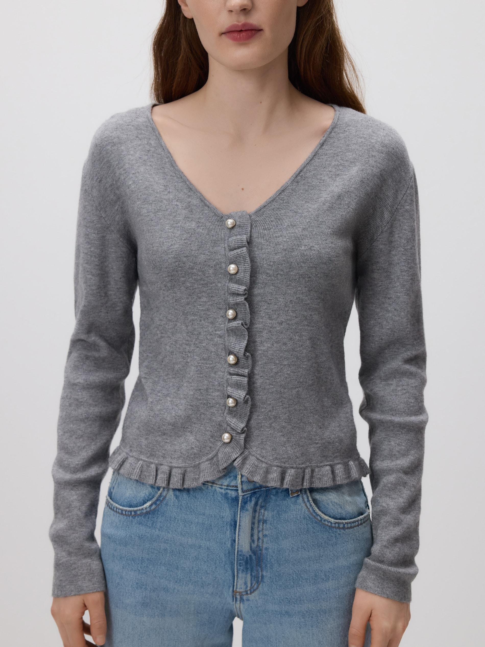 بلوفر حريمي رمادي متوسط, Grey, large image number 2