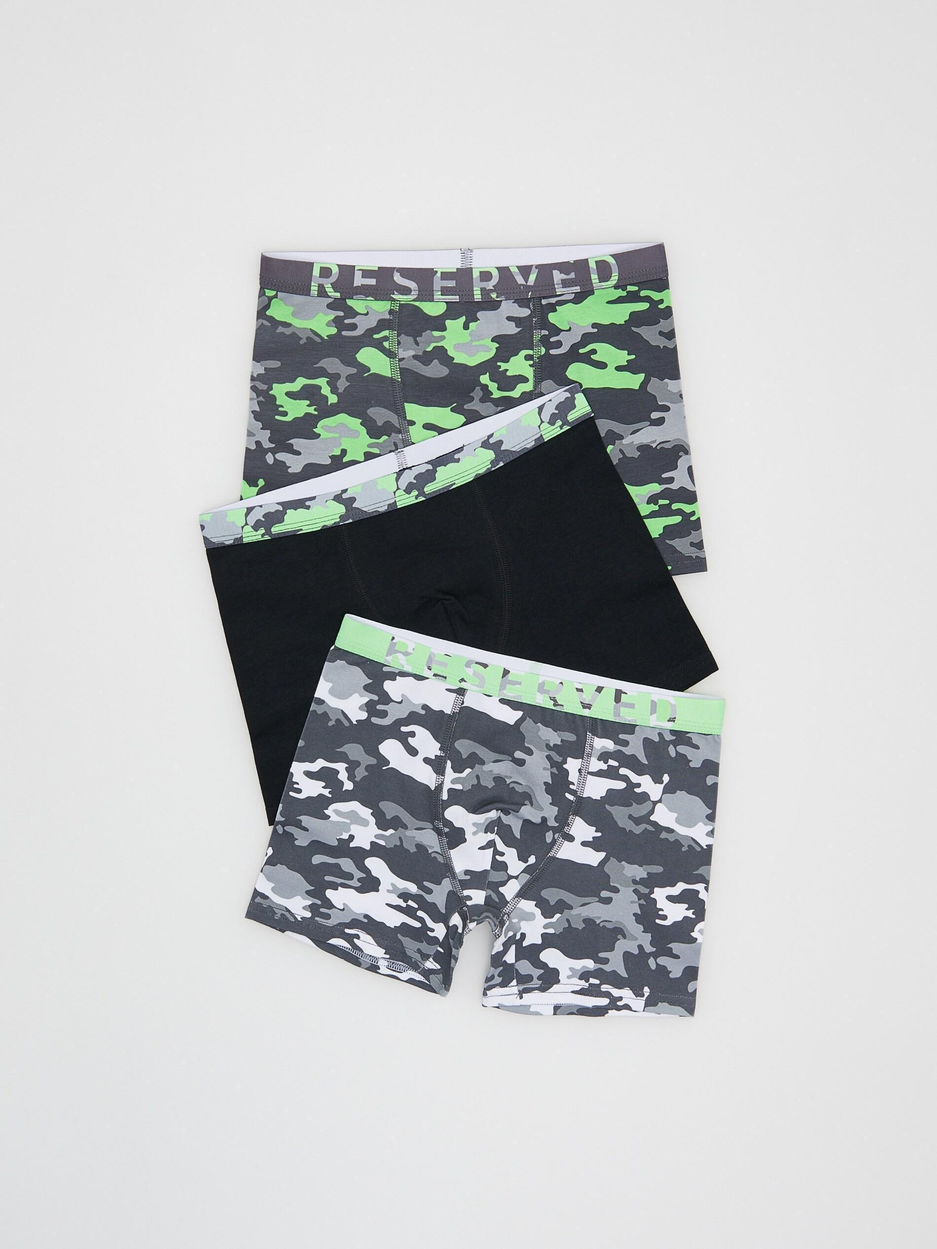 Reserved Grey Cotton Rich Boxers 3 Pack, Unisex Kids