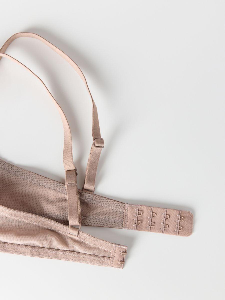 Beige Soft Mesh Bra, , large image number 3