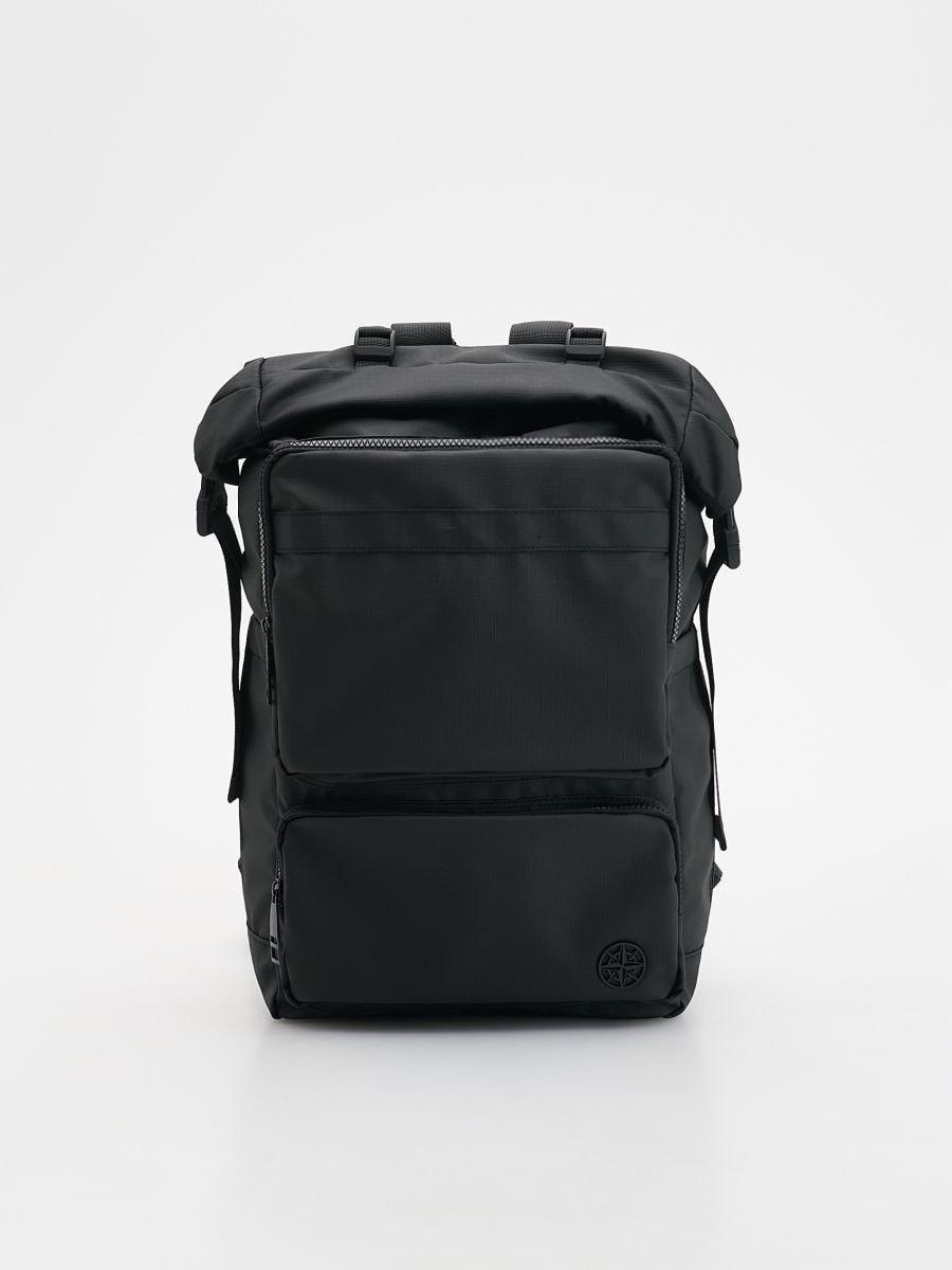 Black Waterproof Backpack, Black, large image number 0