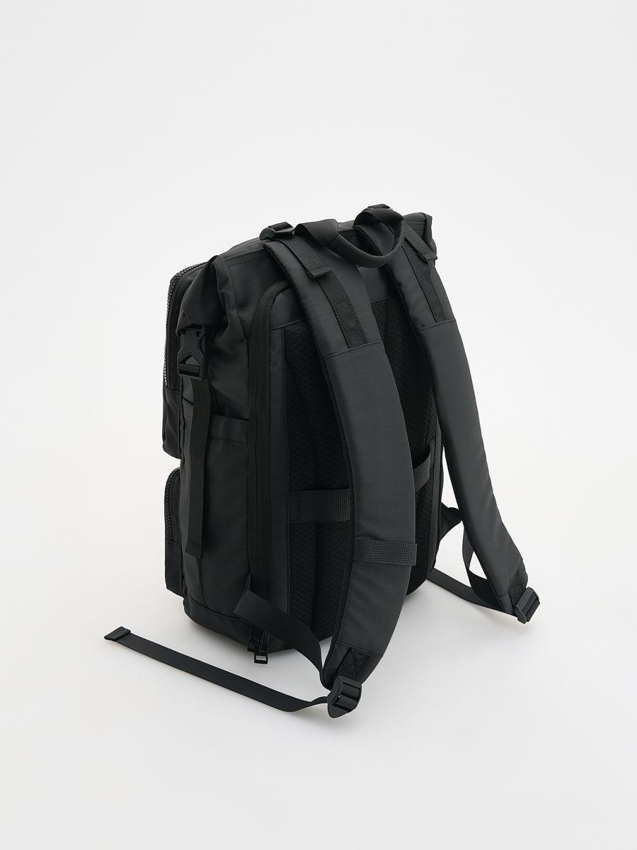 Black Waterproof Backpack, Black, large image number 1