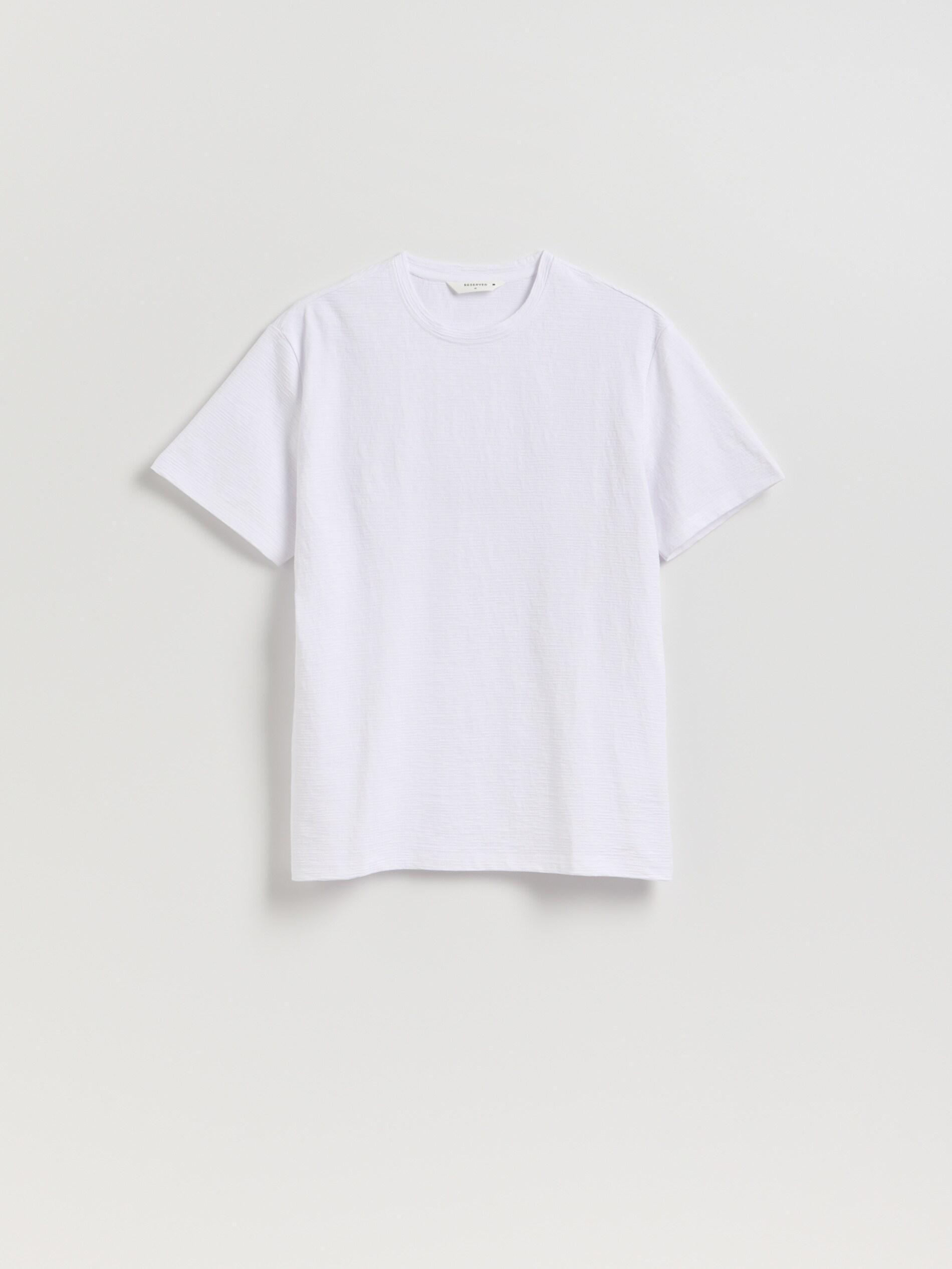 WHITE Comfort fit structural fabric T-shirt, White, large image number 4