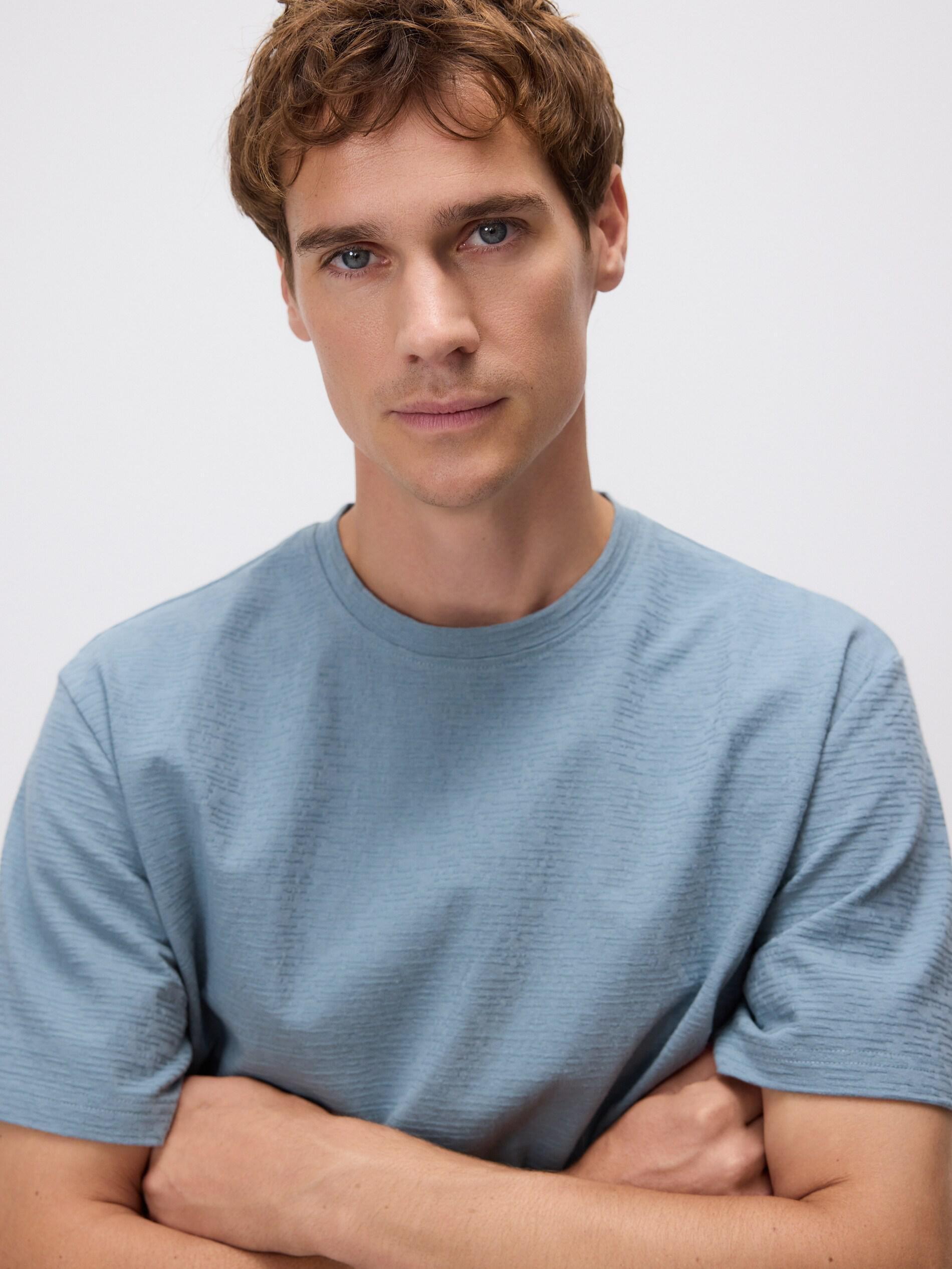 NAVY Comfort fit structural fabric T-shirt, Blue, large image number 0