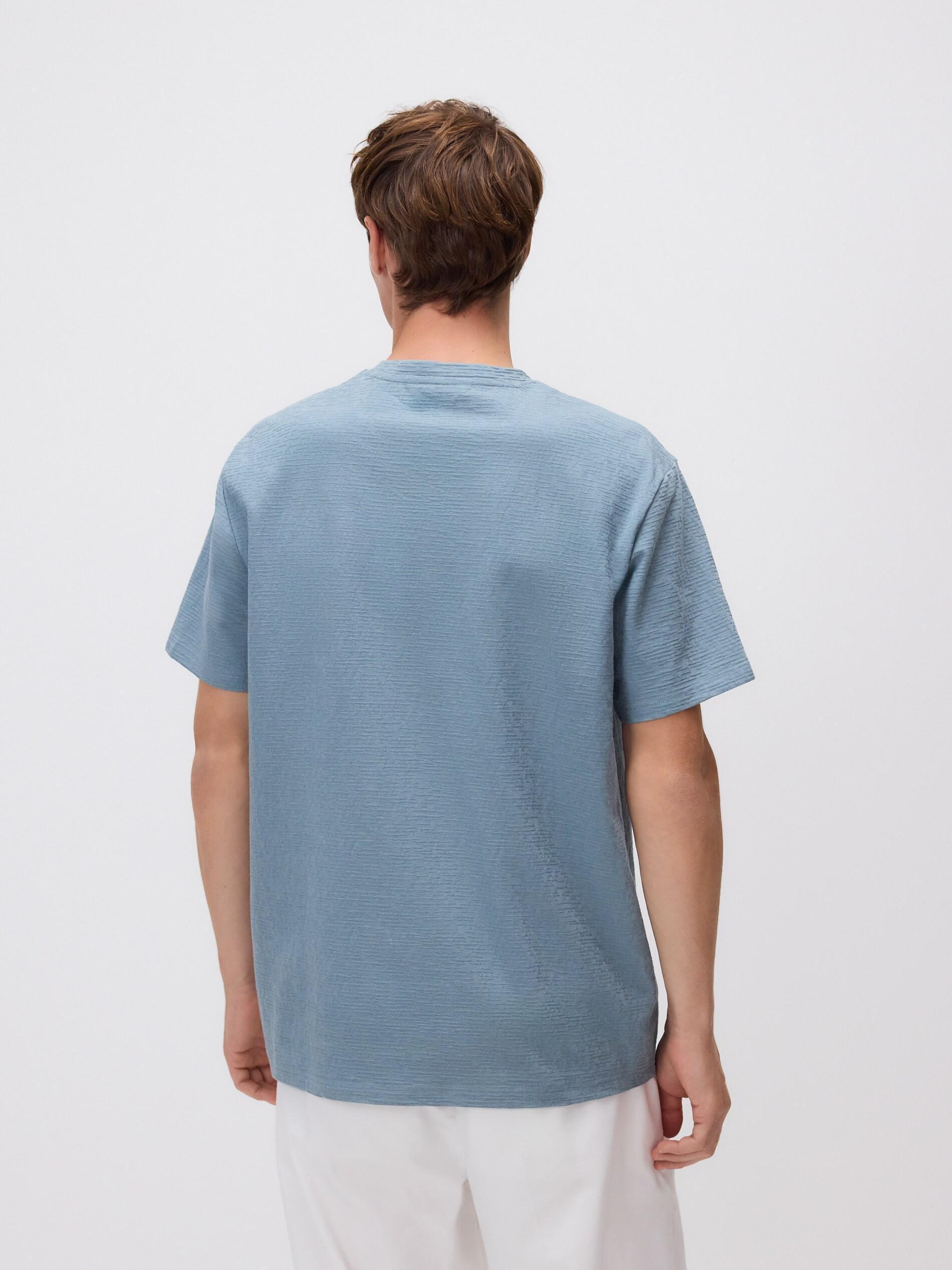 NAVY Comfort fit structural fabric T-shirt, Blue, large image number 3