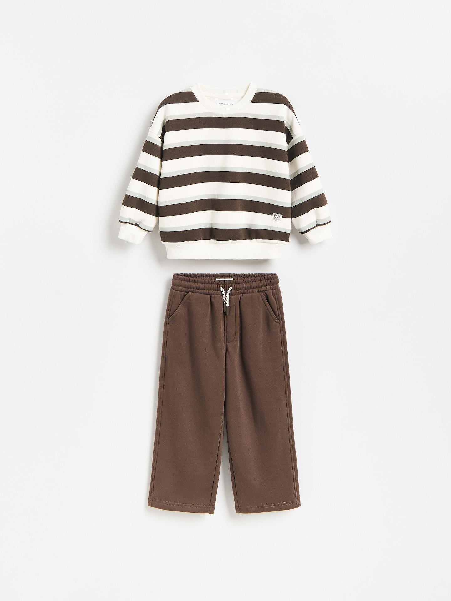 Brown Cotton Rich Jersey Set, Brown, medium
