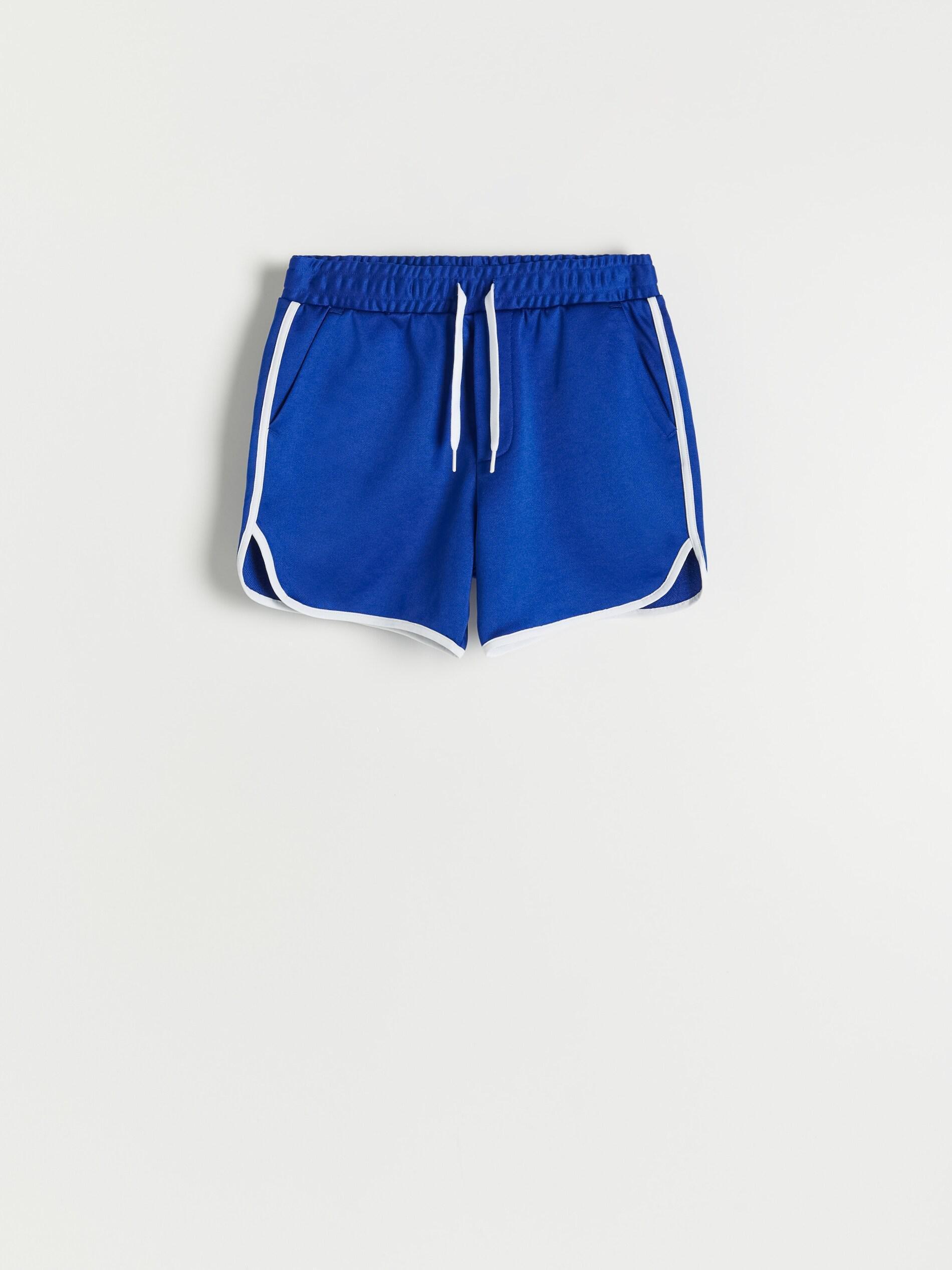 Blue French Terry Cotton Rich Shorts, , large image number 0