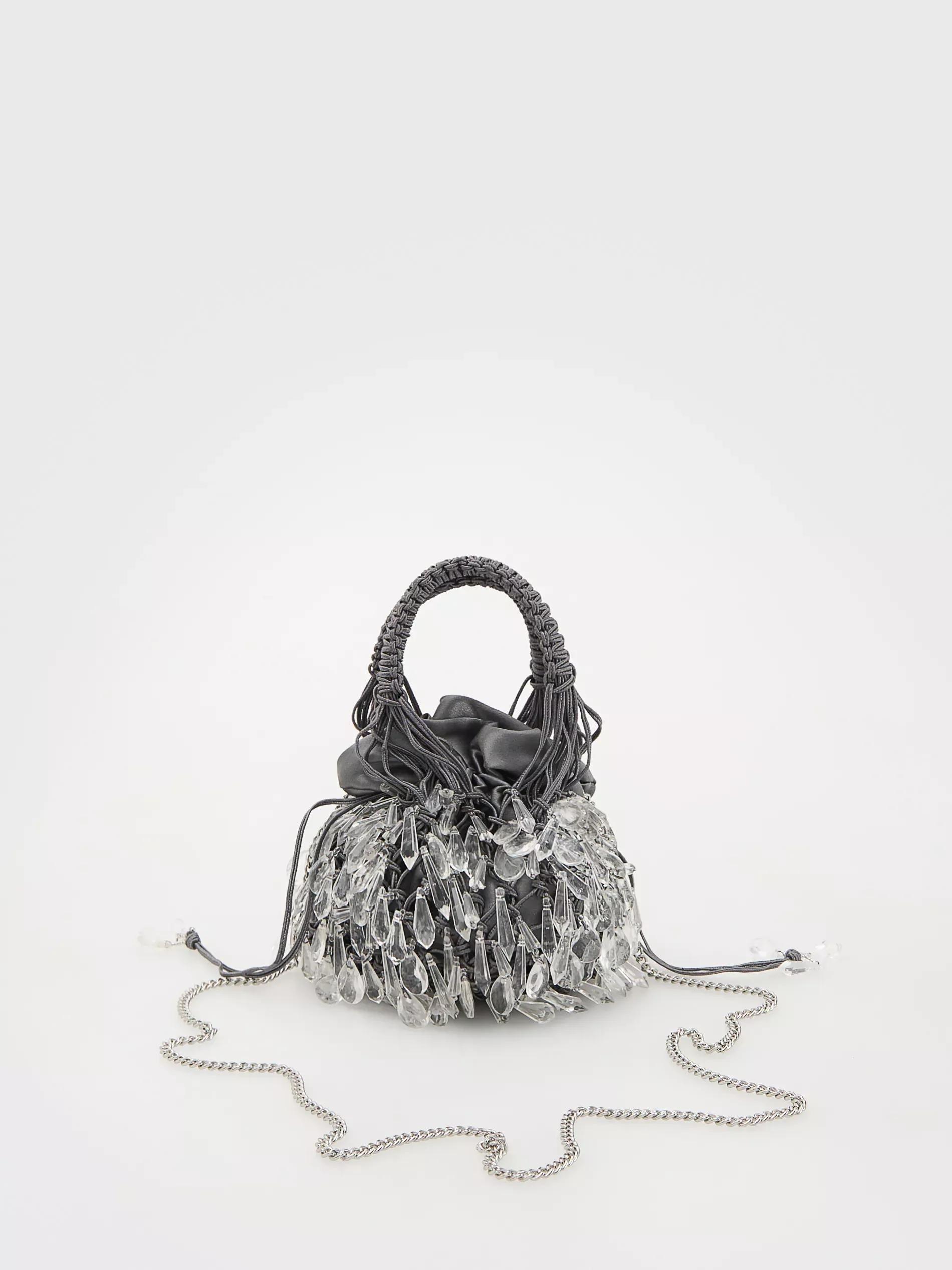 Grey Handmade Hobo Bag, Grey, large image number 0