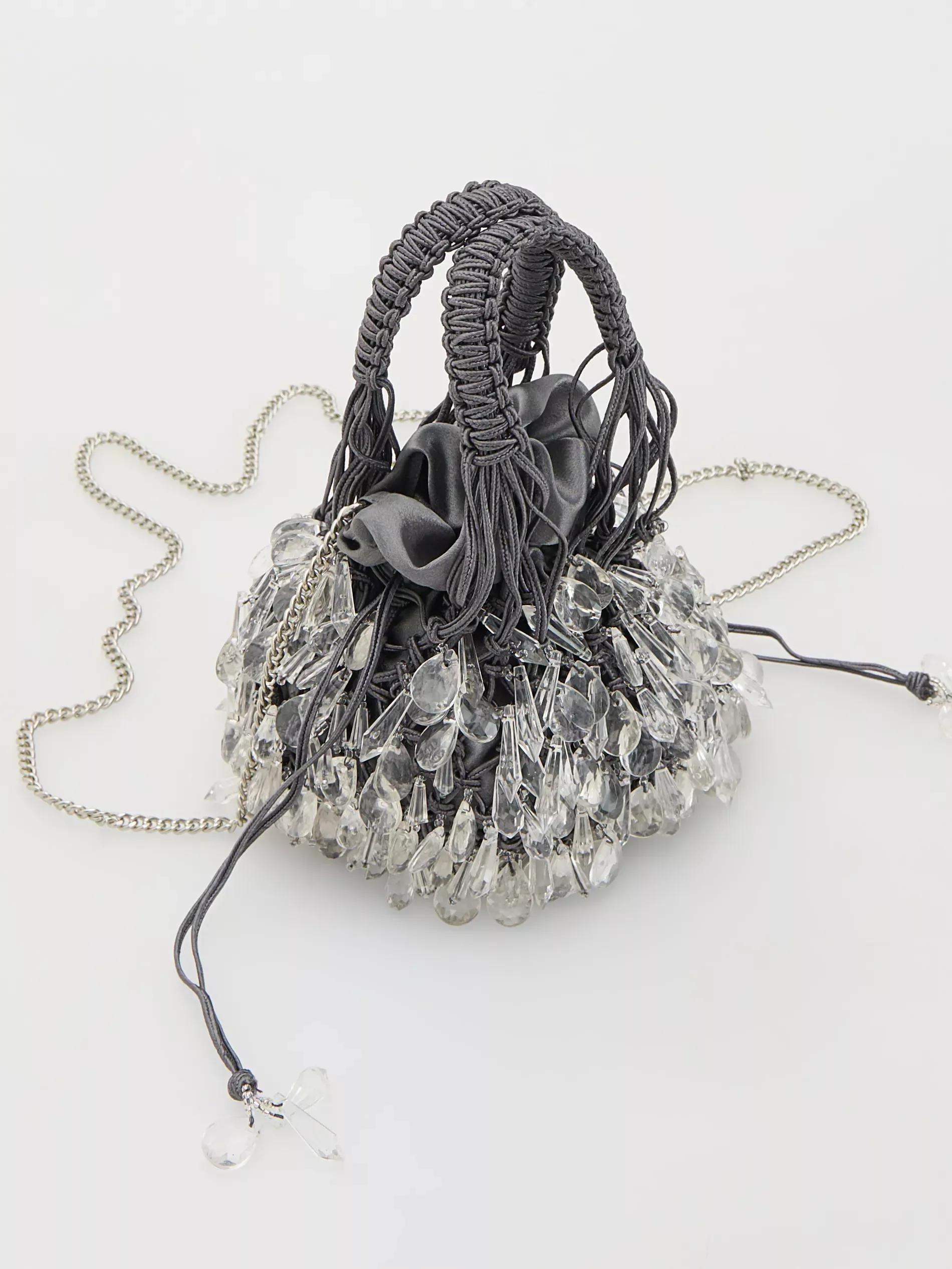 Grey Handmade Hobo Bag, Grey, large image number 1