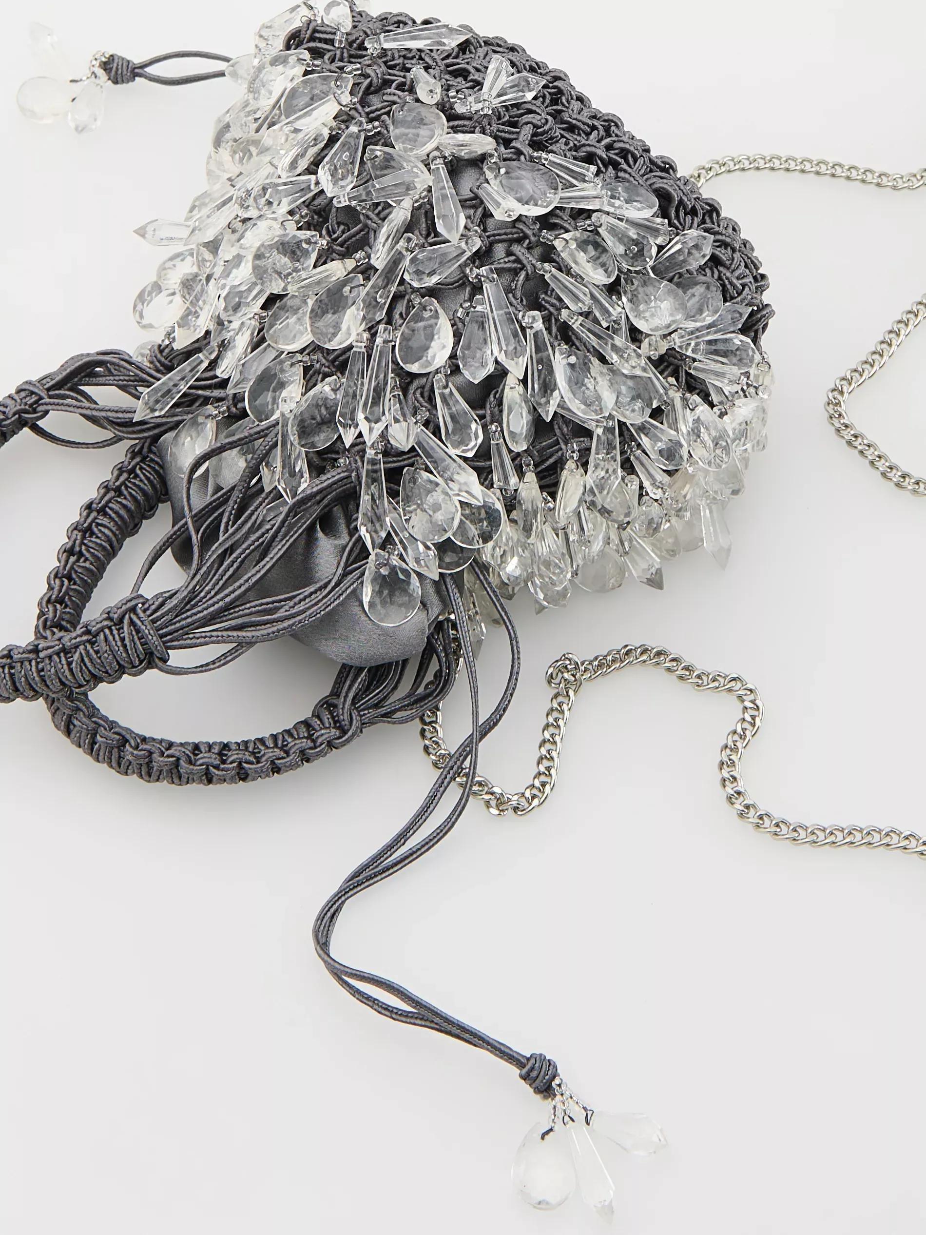 Grey Handmade Hobo Bag, Grey, large image number 2