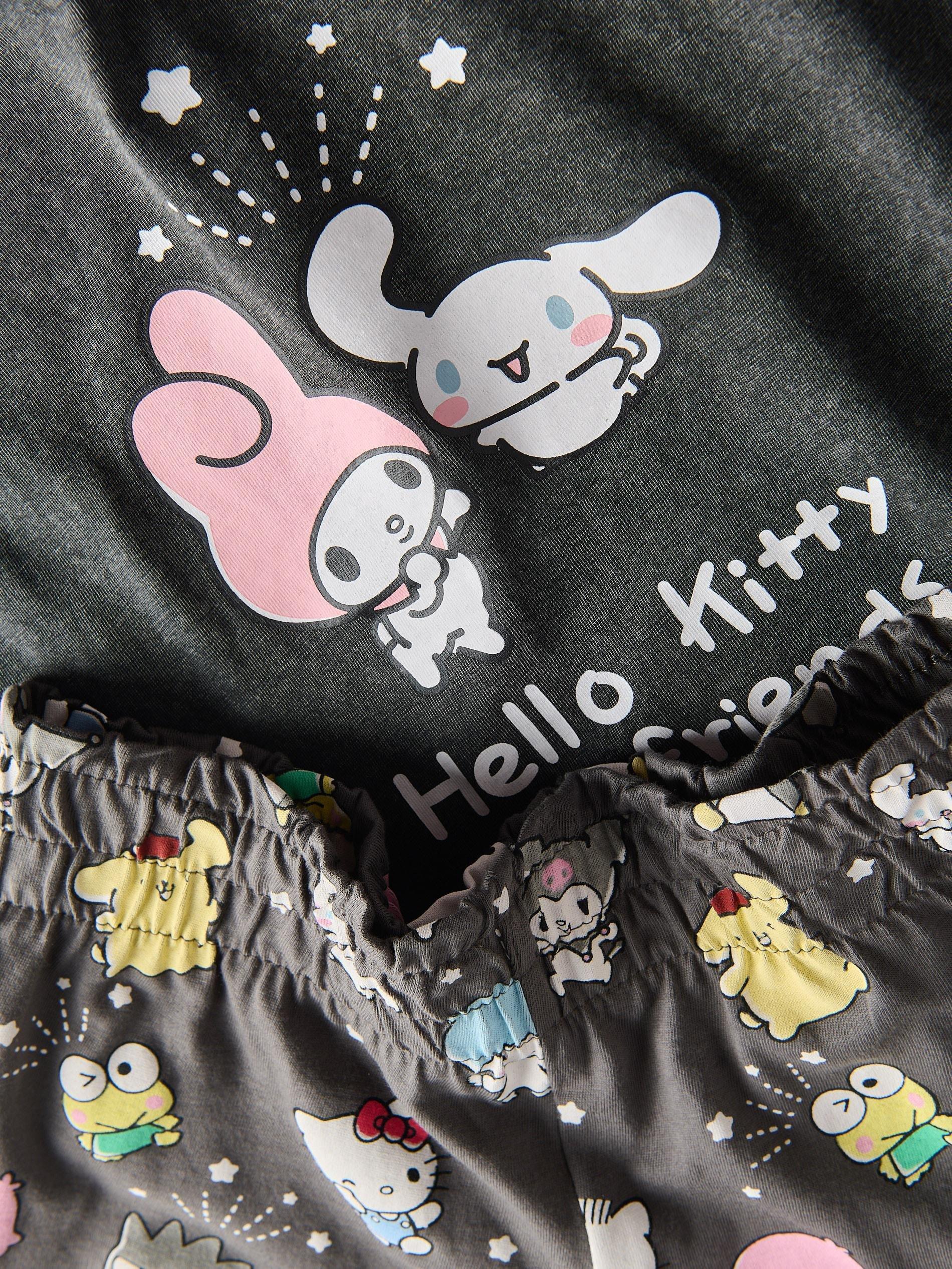 Grey Hello Kitty And Friends Two Piece Pajamas, Grey, large image number 1