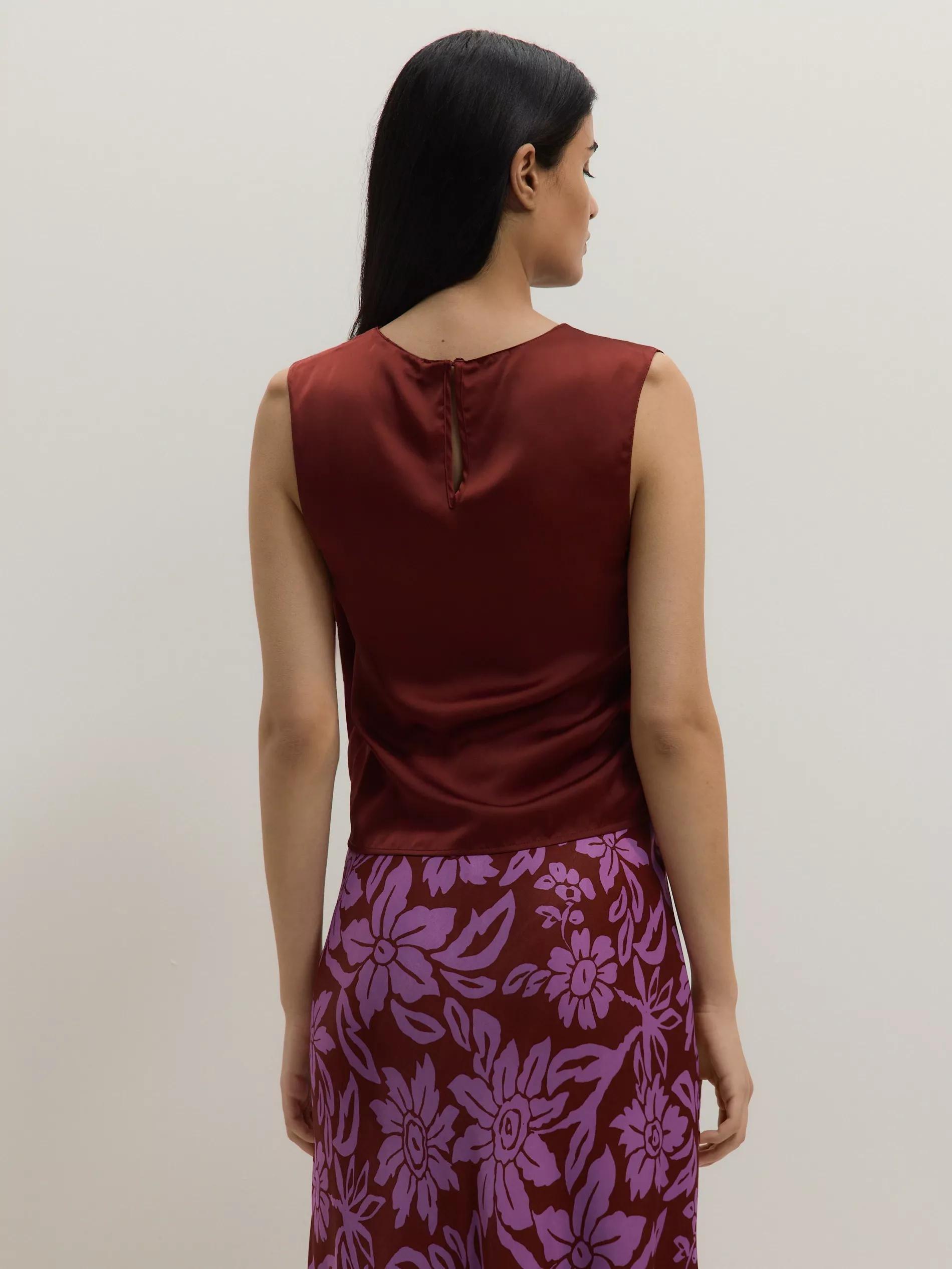 Red Wrap Front Blouse, Burgundy, large image number 3