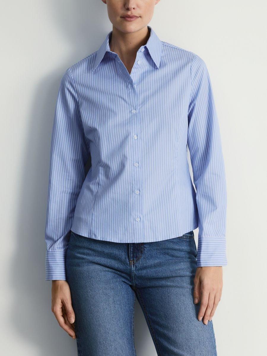 Blue Slim Fit Shirt, Blue, medium