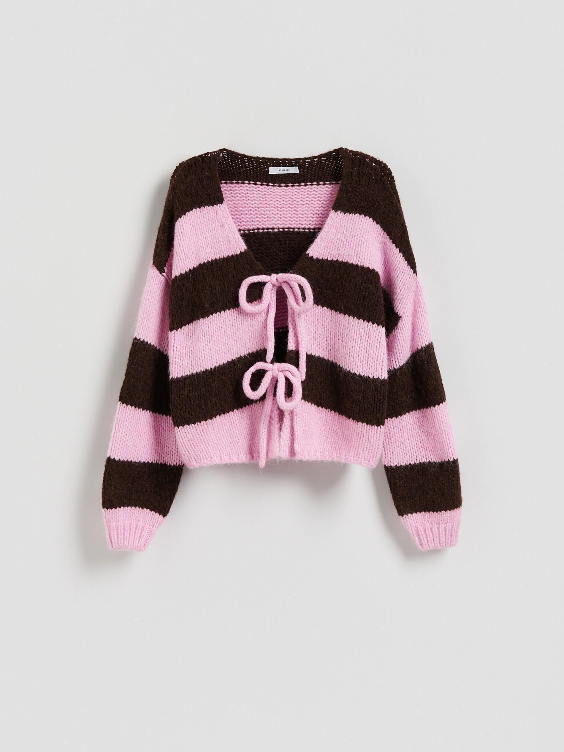 Pink Cardigan With Tie Detail, Pink, large image number 3