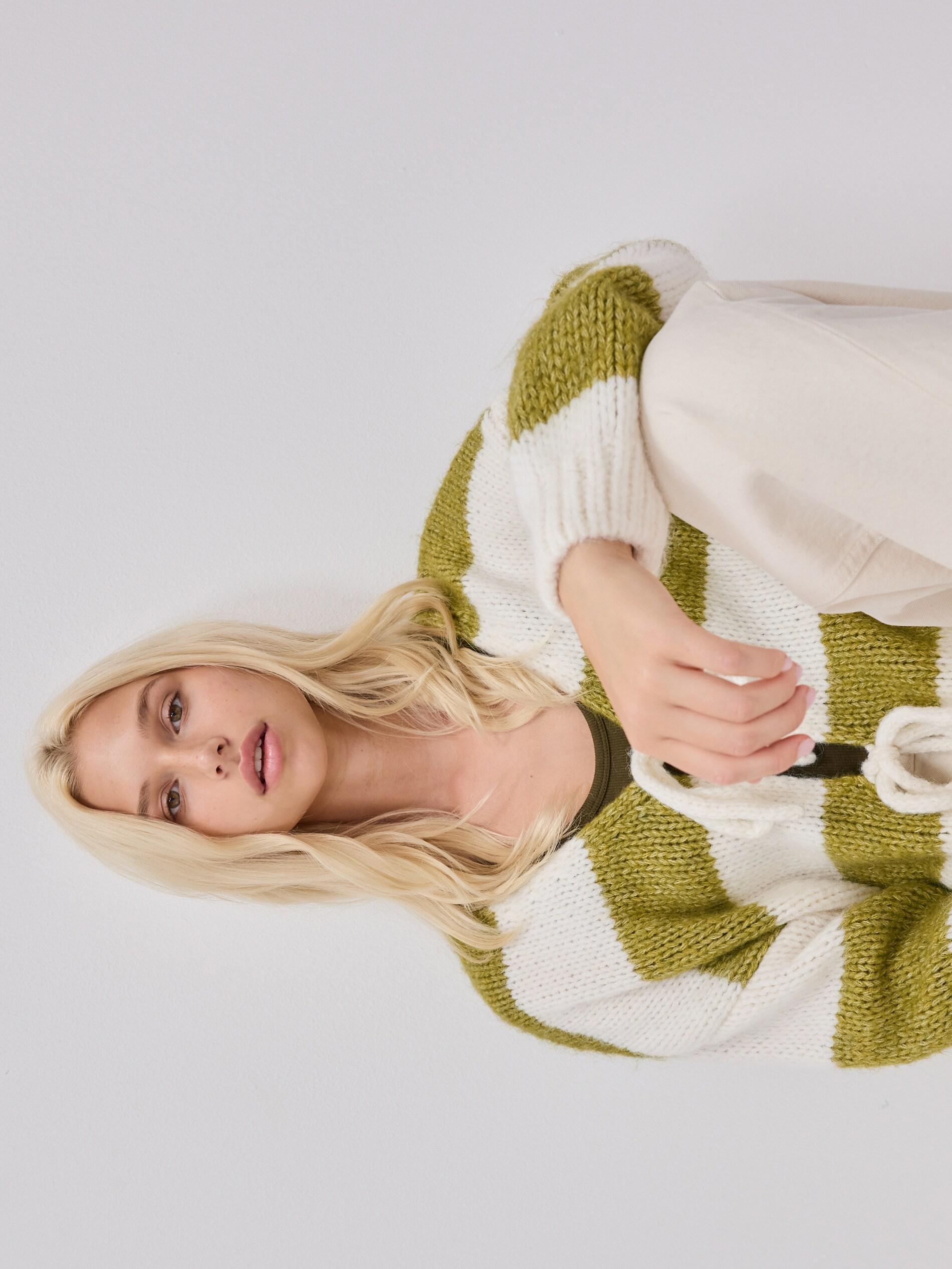 Green Cardigan With Tie Detail, Green, large image number 3