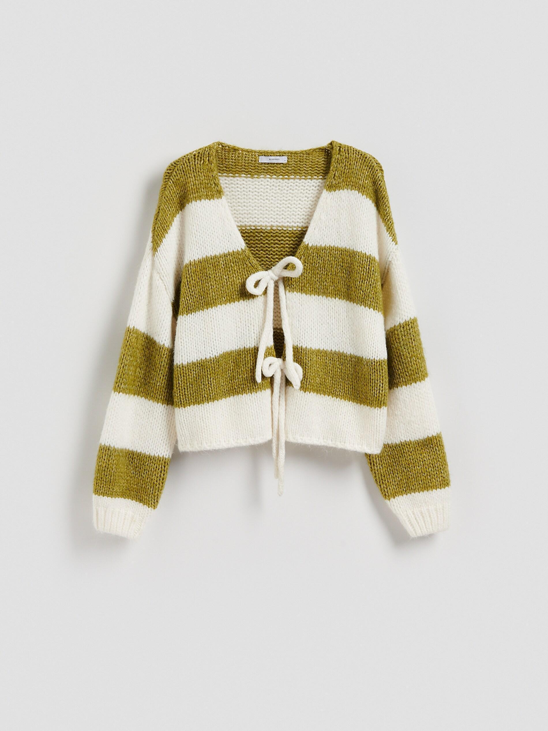 Green Cardigan With Tie Detail, Green, large image number 4