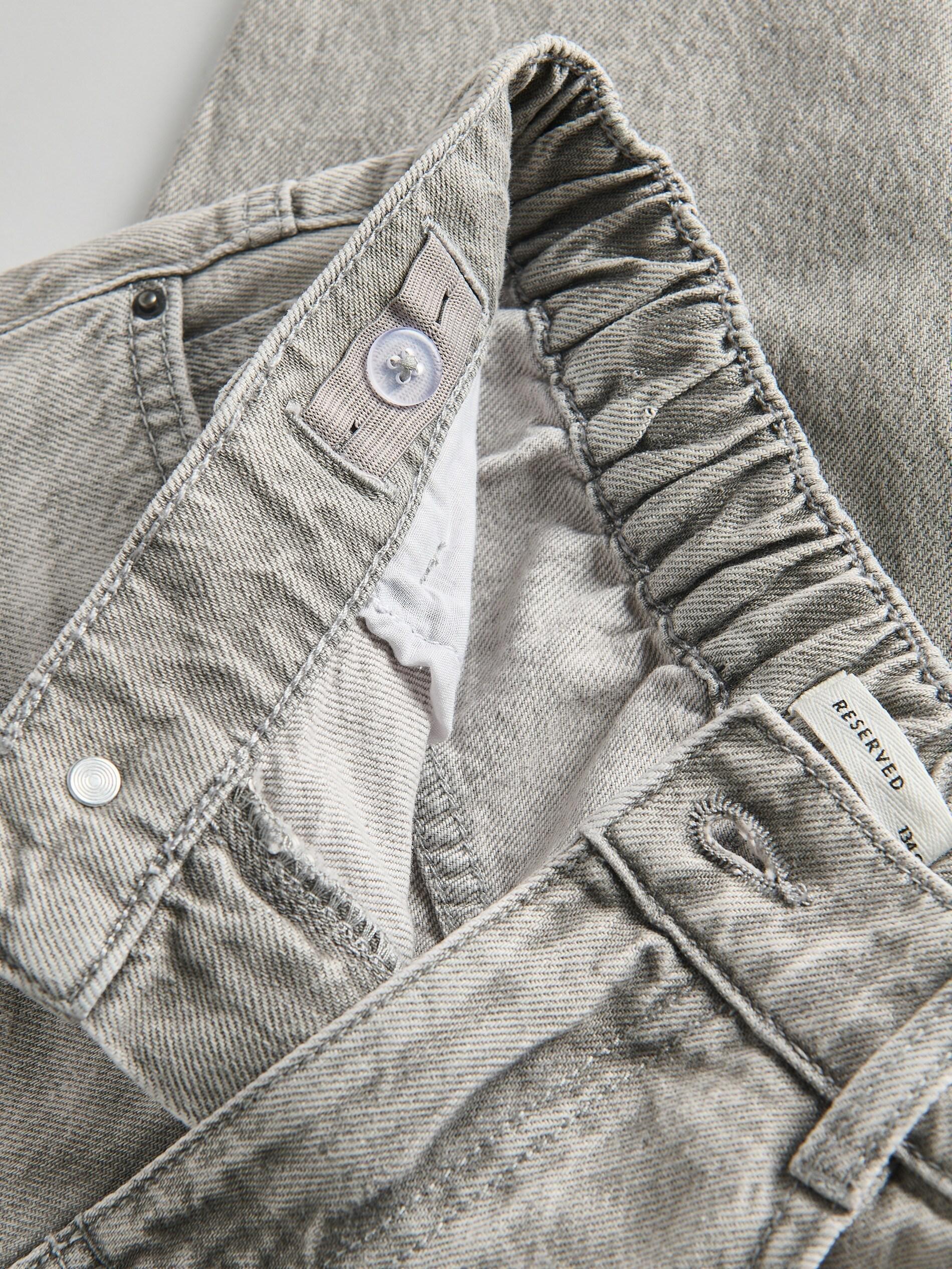 Grey Classic Straight Denim Pants, Light grey, large image number 1