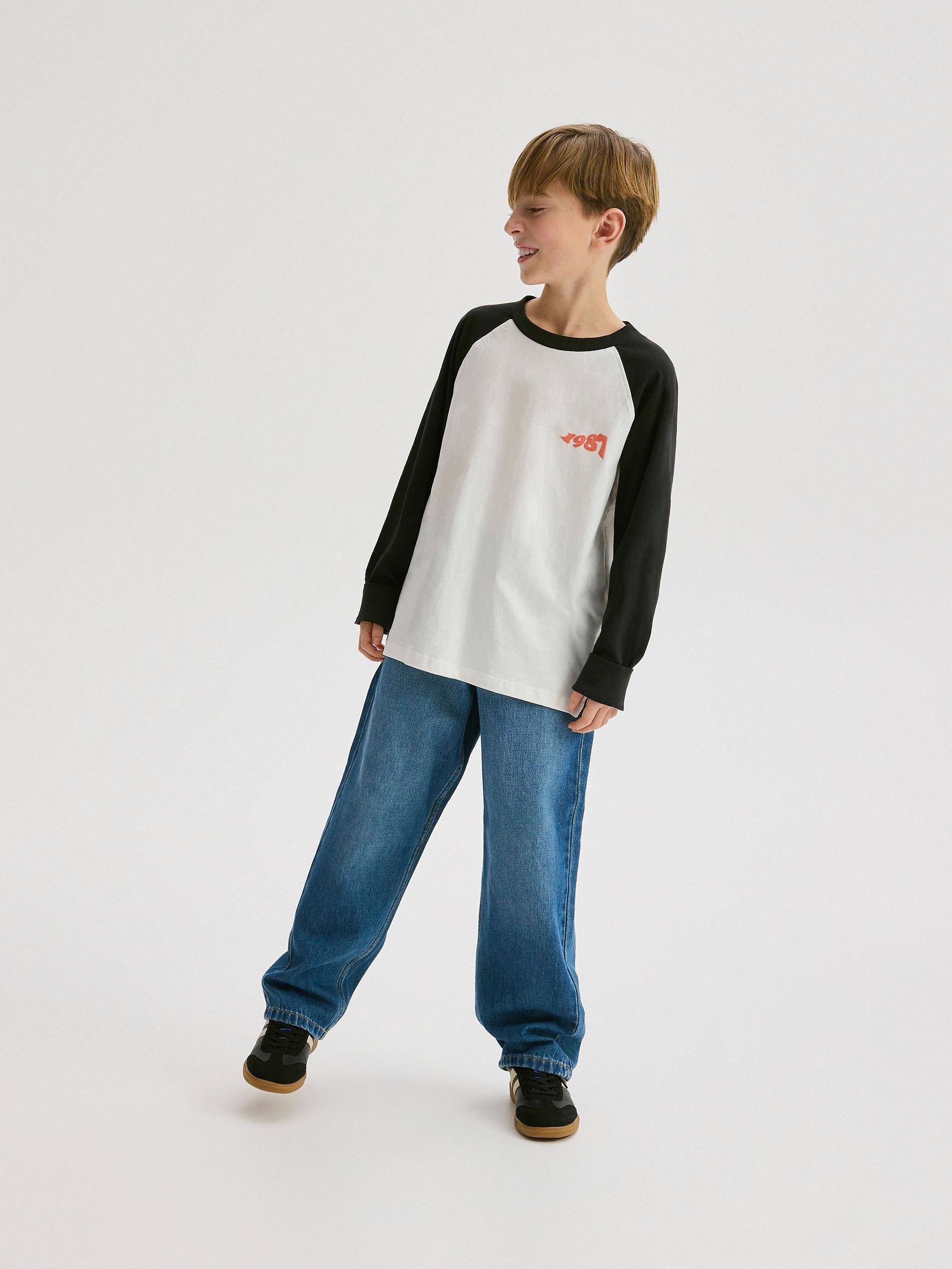 Blue Classic Straight Denim Pants, , medium