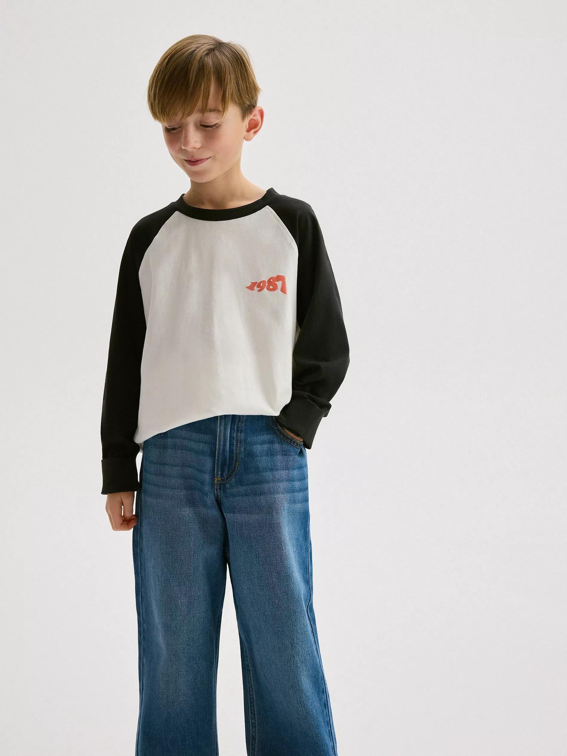 Blue Classic Straight Denim Pants, , large image number 4