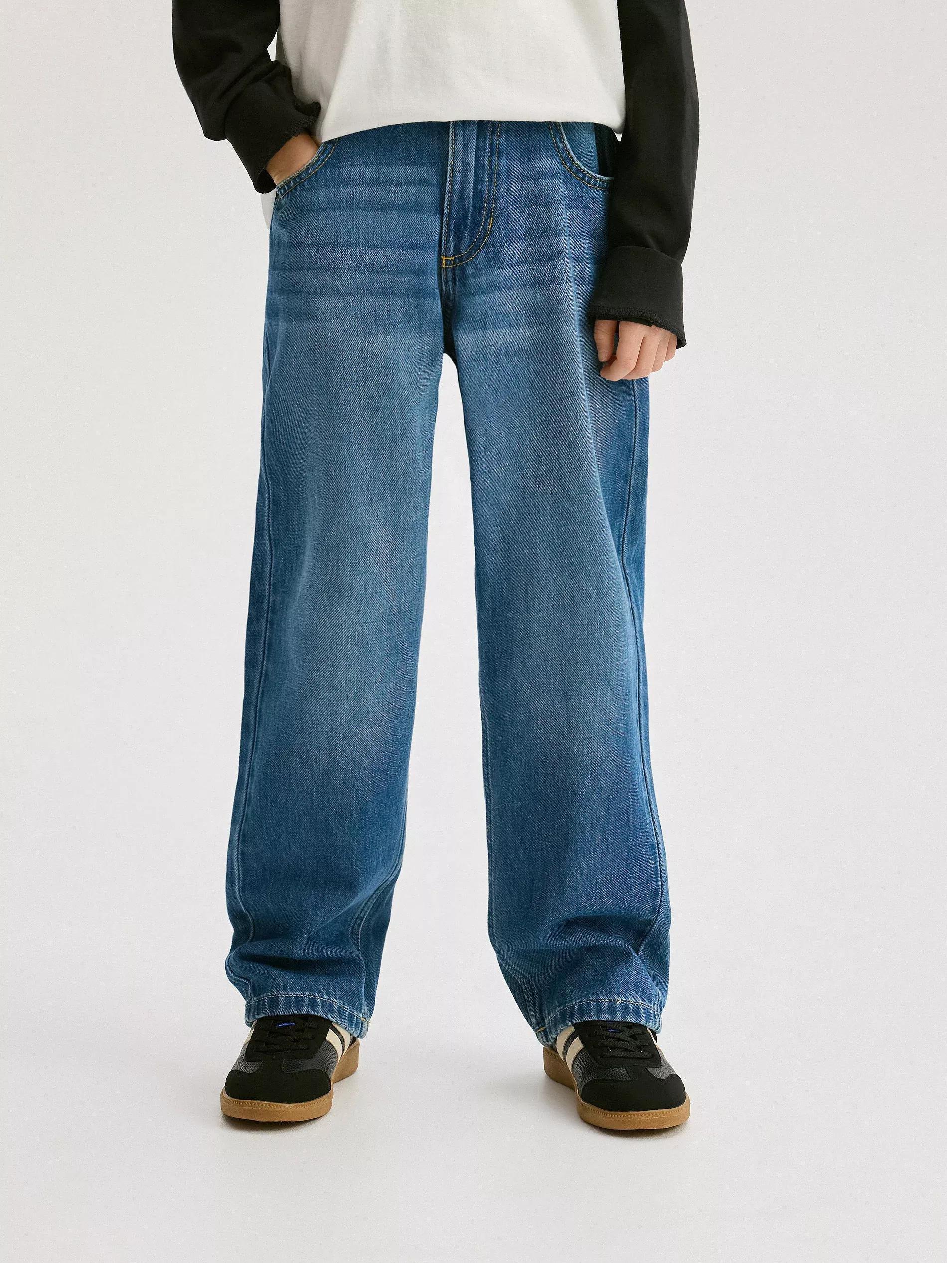 Blue Classic Straight Denim Pants, , large image number 5