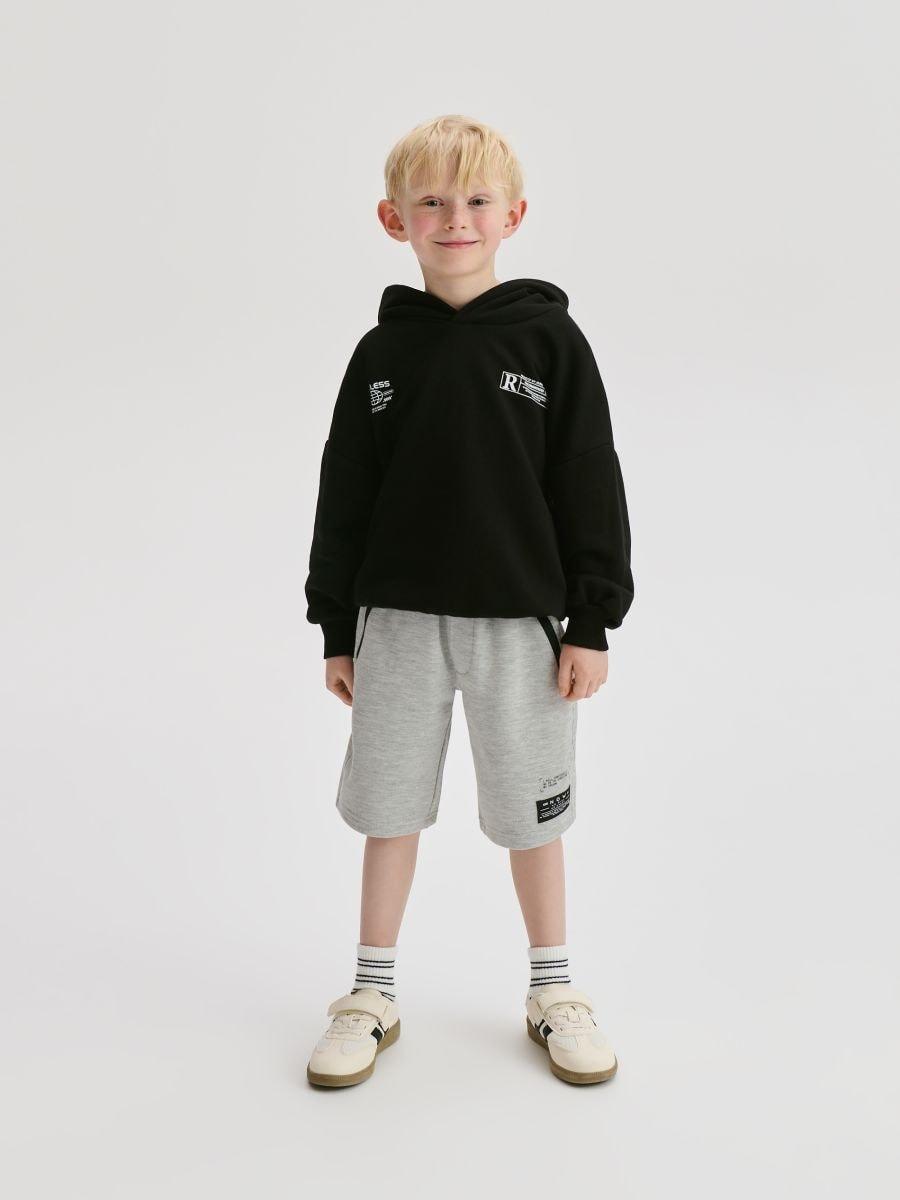 Black Cotton Hooded Jacket, , large image number 1