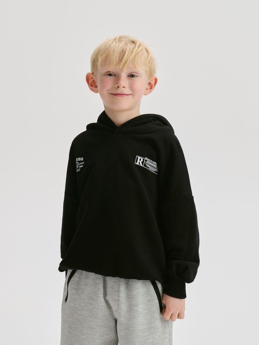 Black Cotton Hooded Jacket, , large image number 2