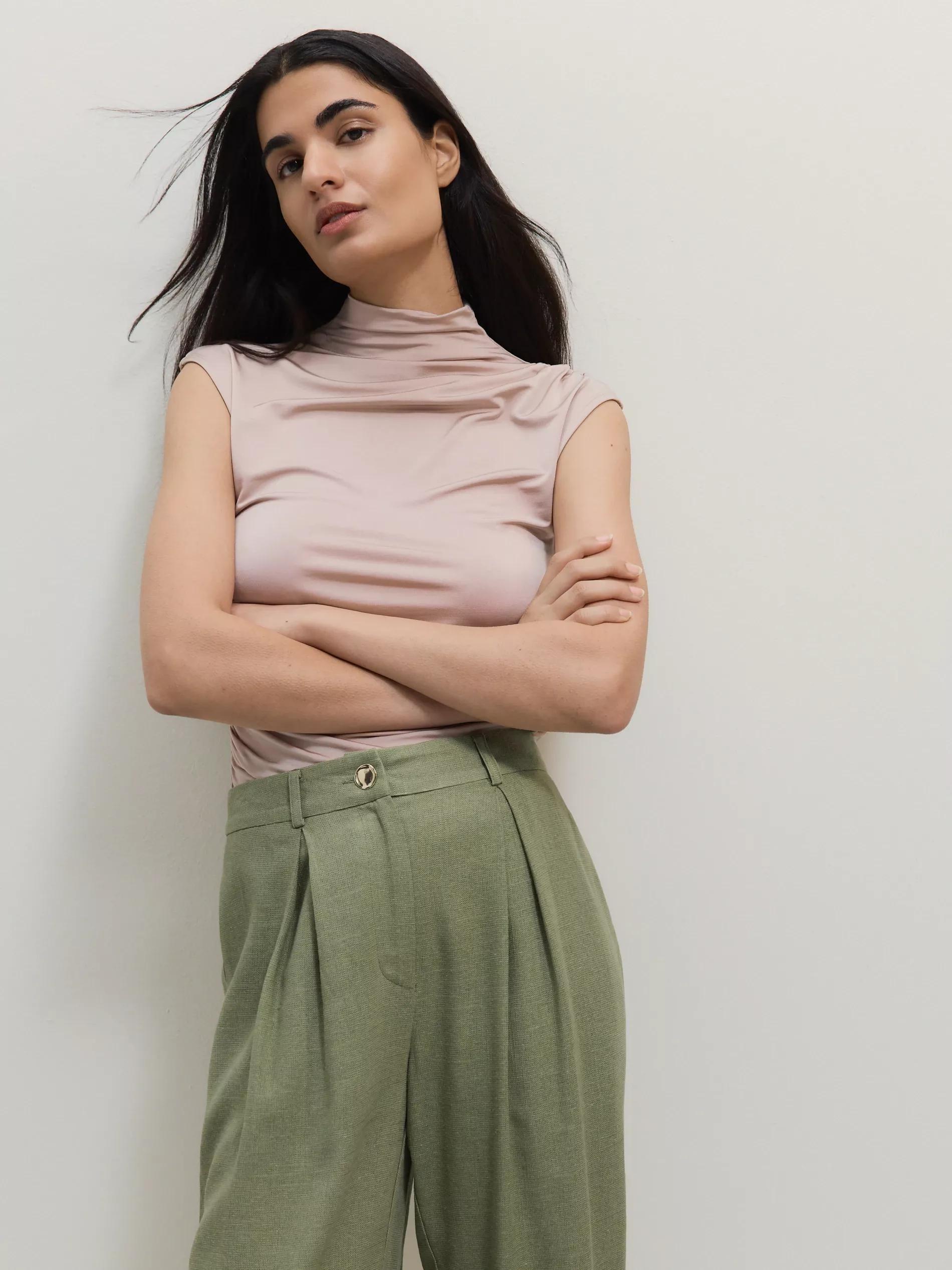 Beige Blouse With Decorative Knot, Beige, large image number 3