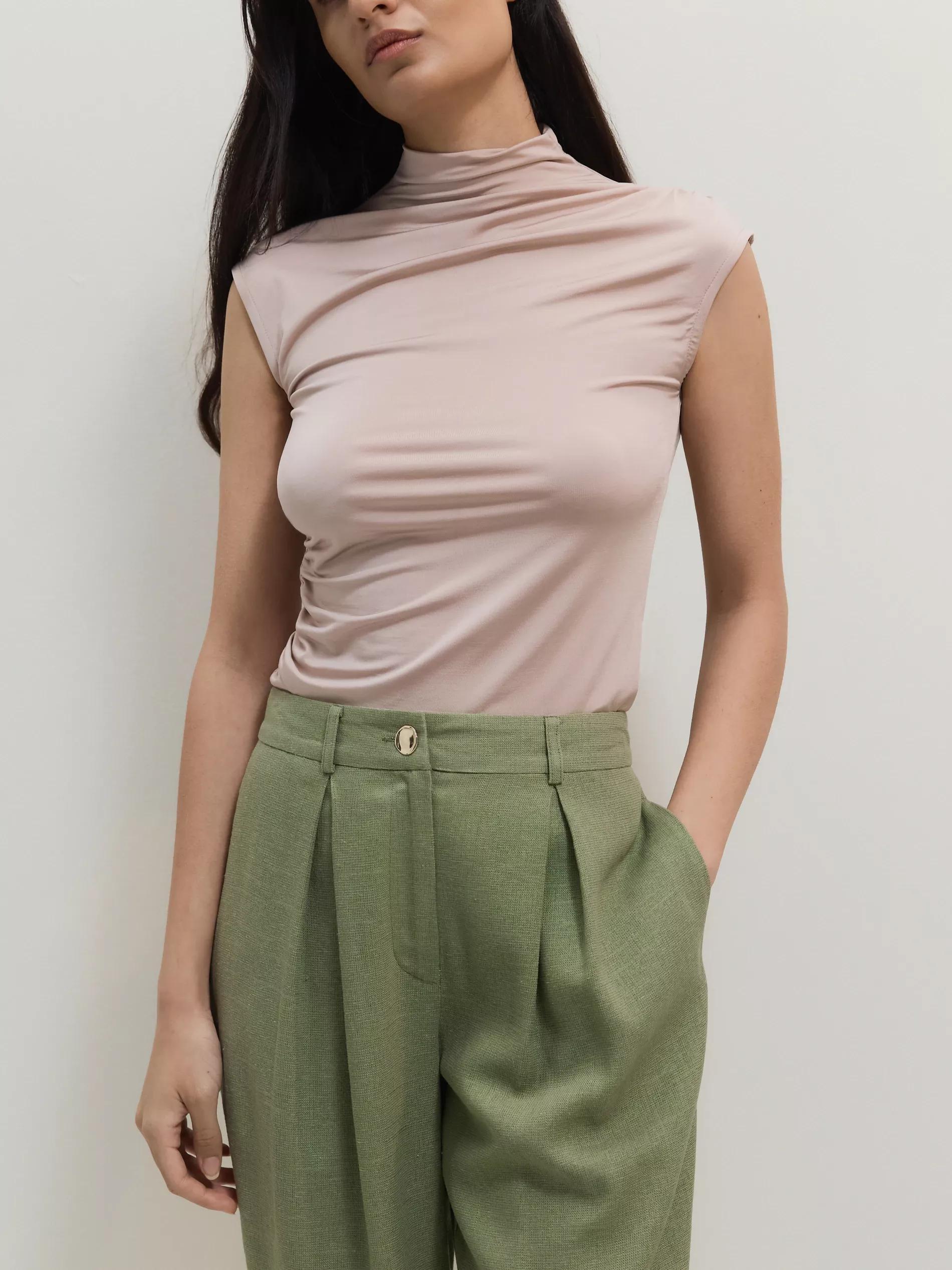 Beige Blouse With Decorative Knot, Beige, large image number 5