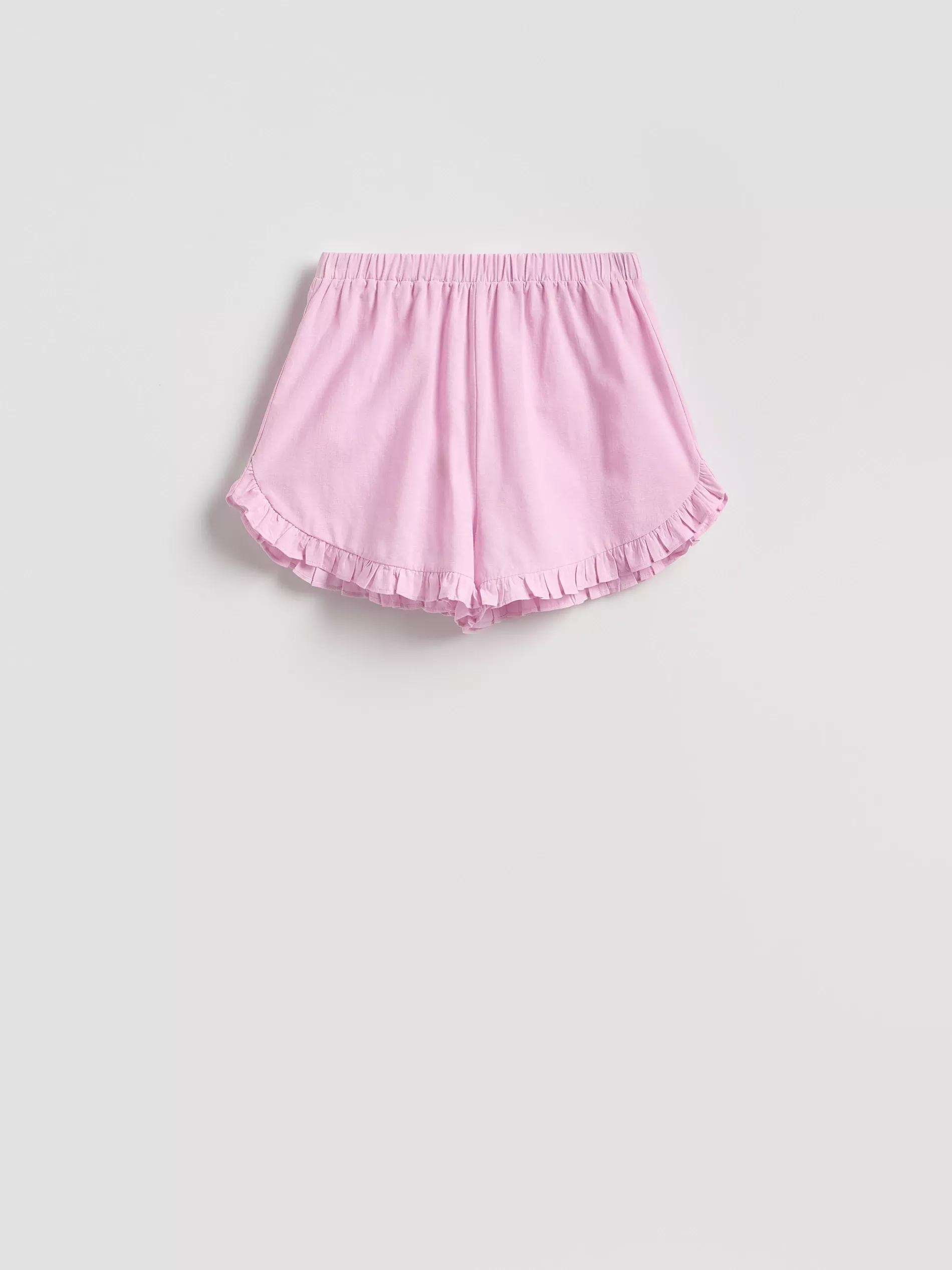 Pink Cotton Shorts With Ruffles, , large image number 3
