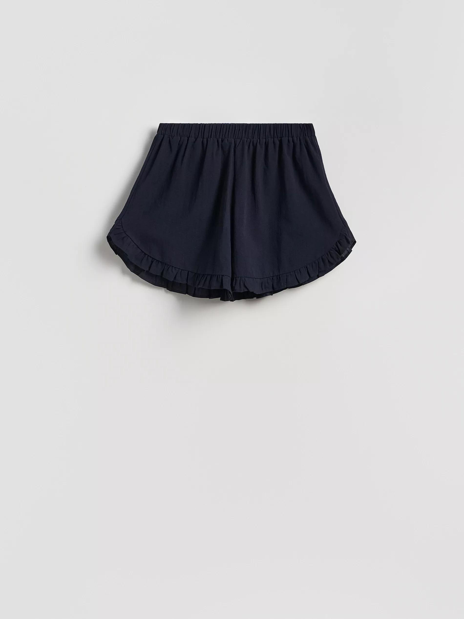 Navy Cotton Shorts With Ruffles, , large image number 4