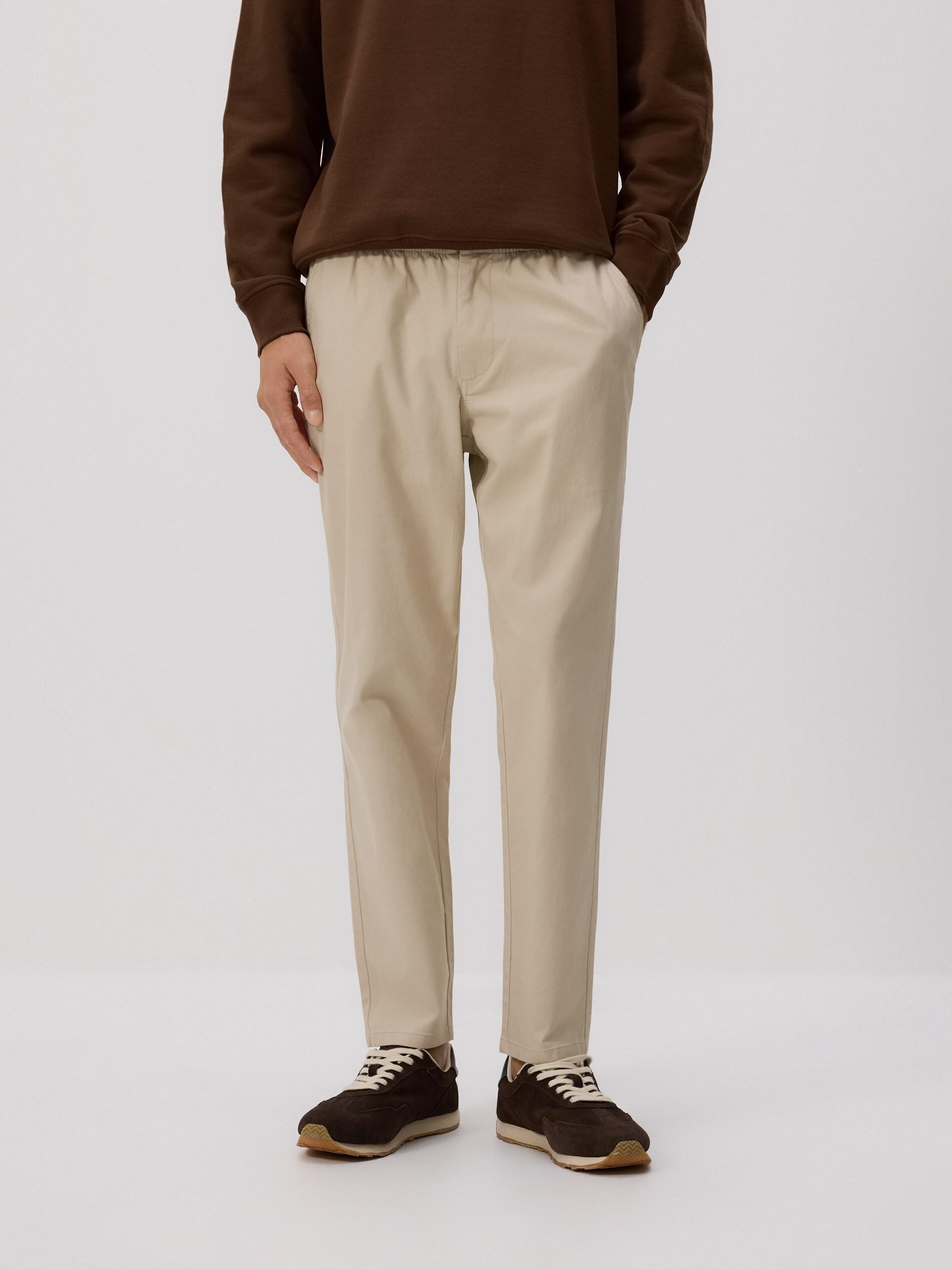 Cream Slim Joggers, Ivory, large image number 1