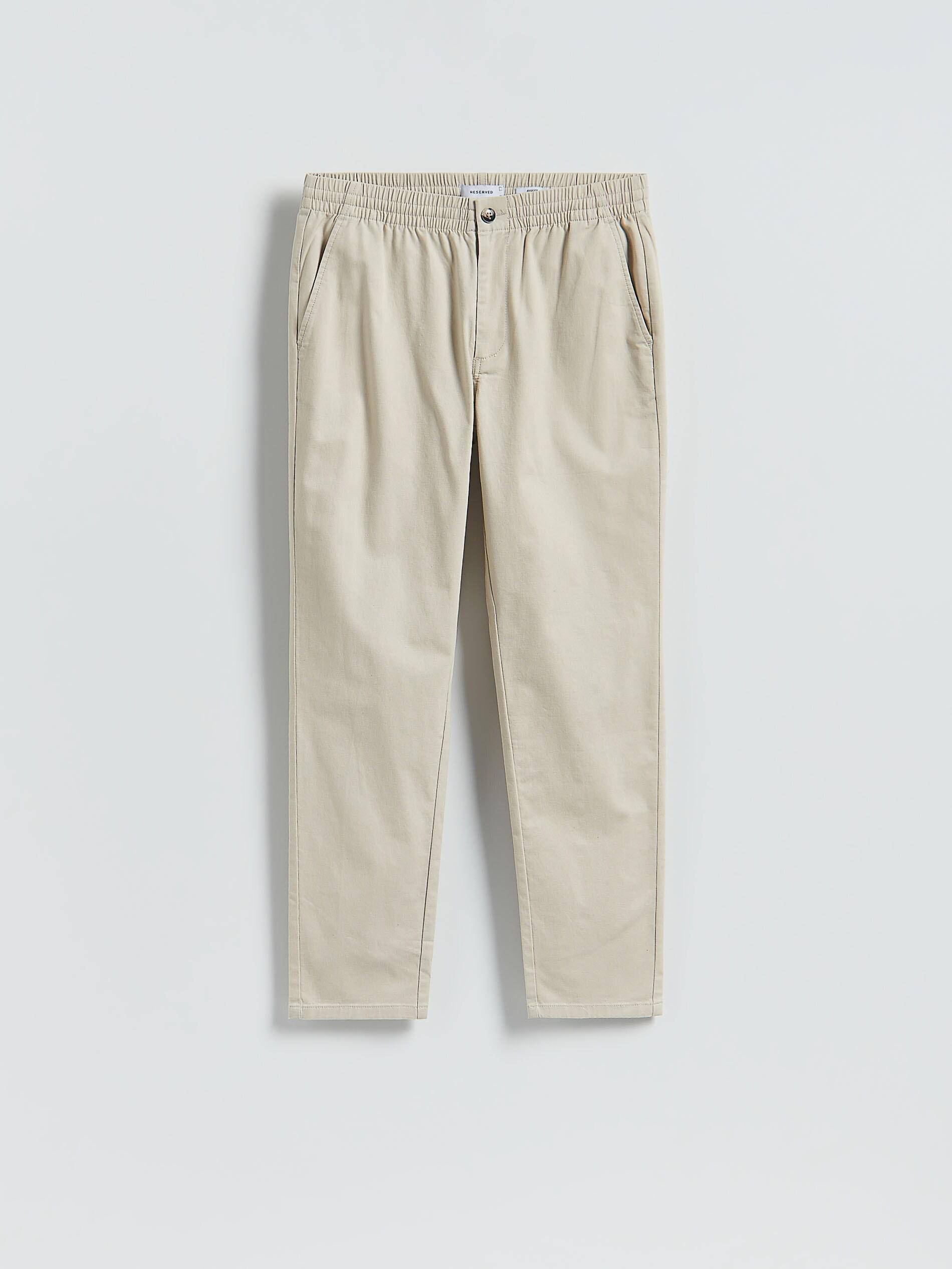 Cream Slim Joggers, Ivory, large image number 4