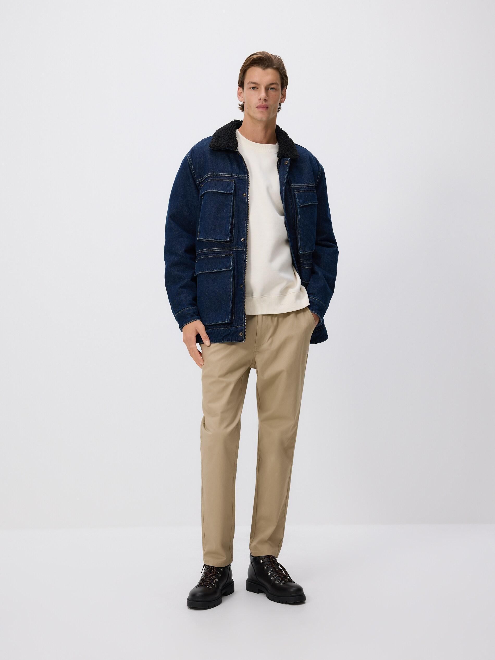 Beige Slim Joggers, Beige, medium