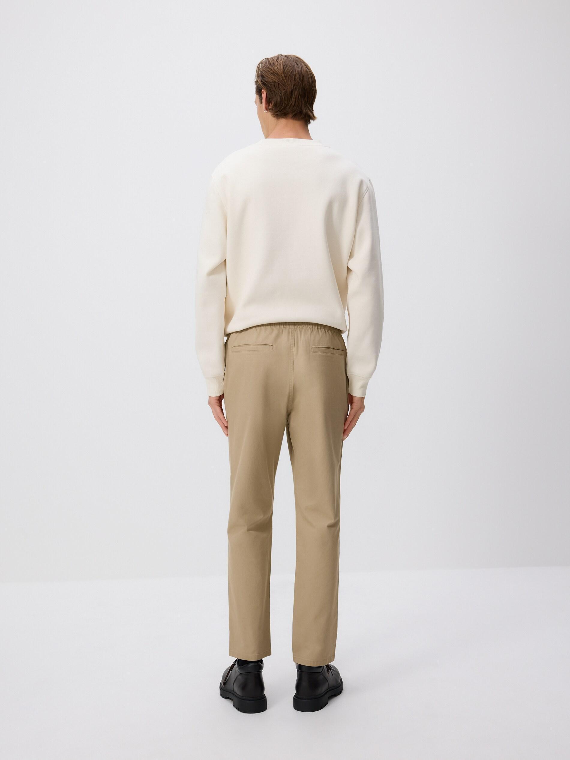 Beige Slim Joggers, Beige, medium