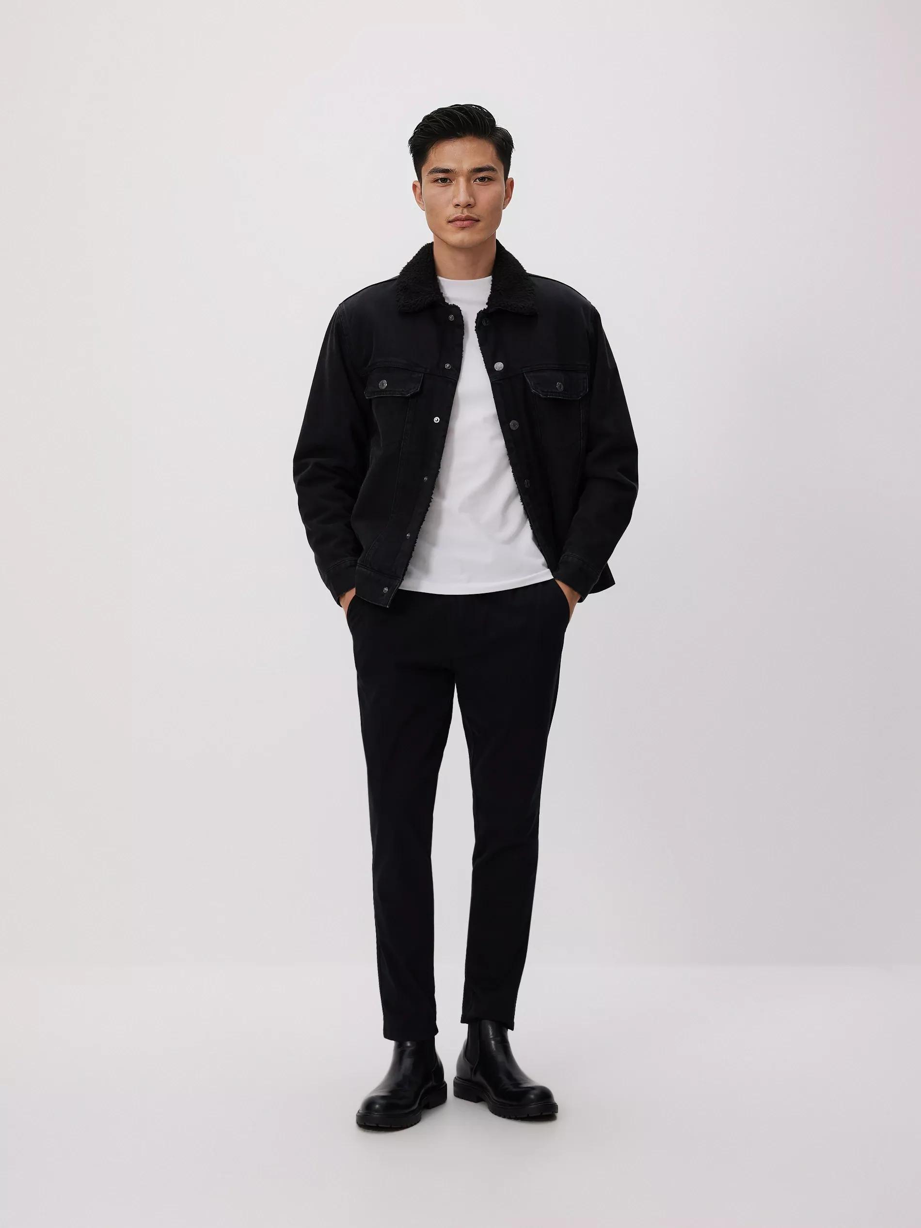 Black Slim Joggers, Black, medium