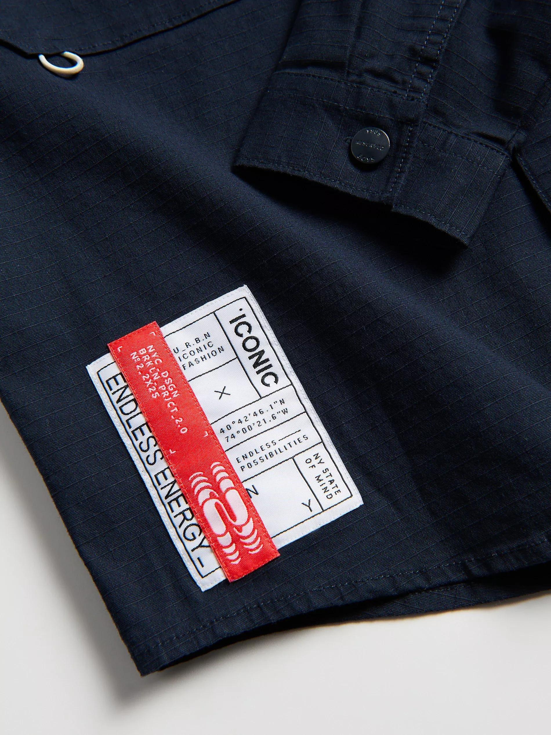 Navy Cotton Shirt With Hood, Navy, large image number 2