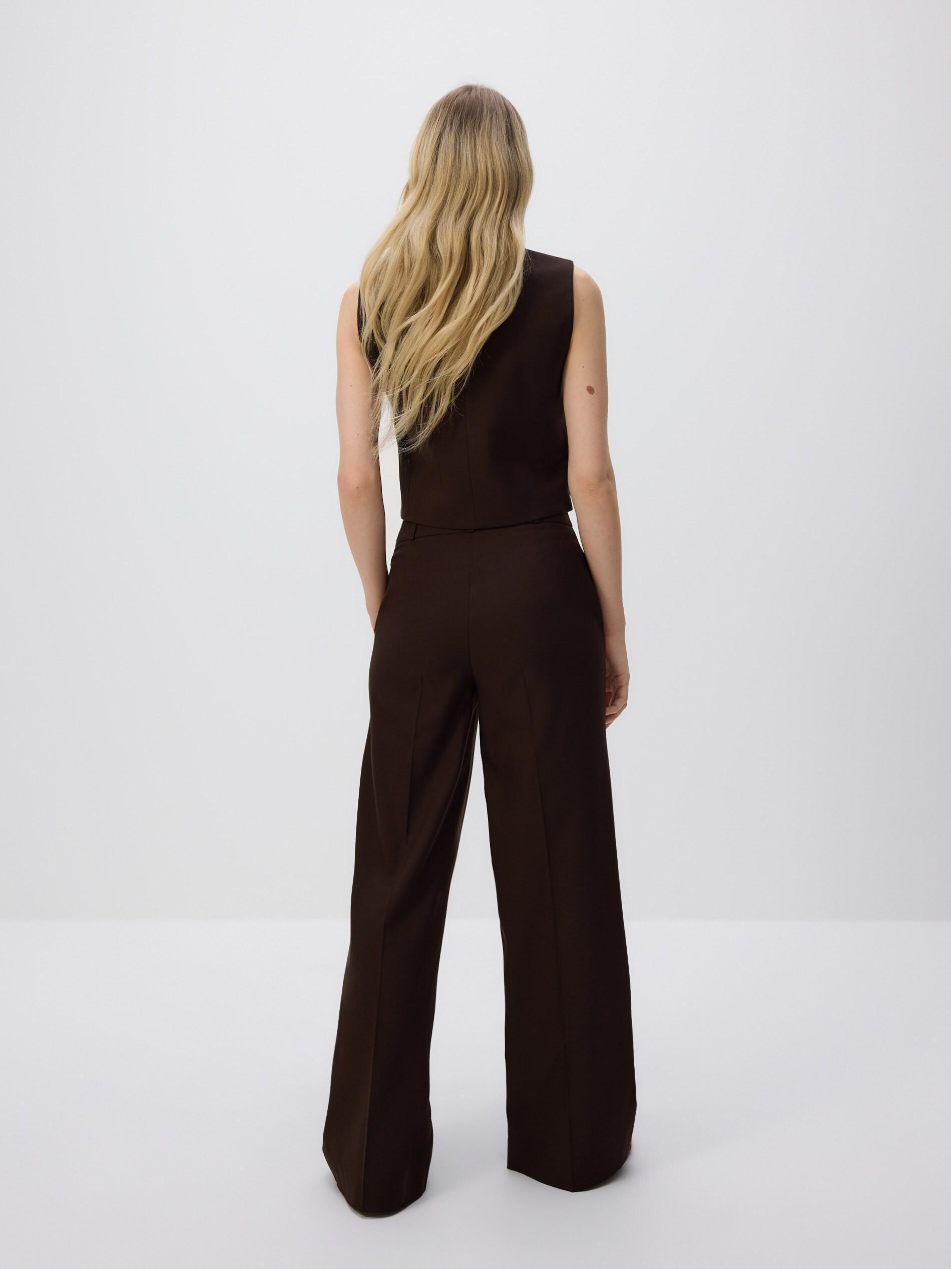 Brown Trousers With Pressed Crease, Brown, medium