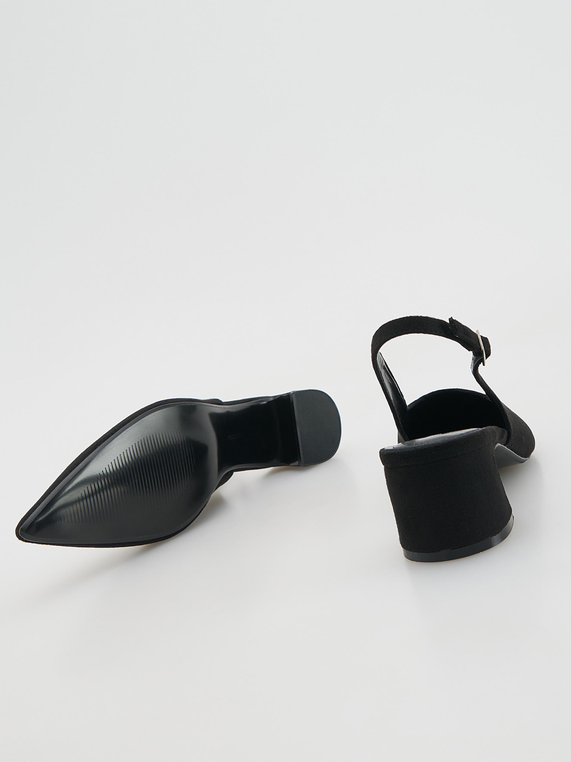 Black Pumps With Open Heel, Black, medium