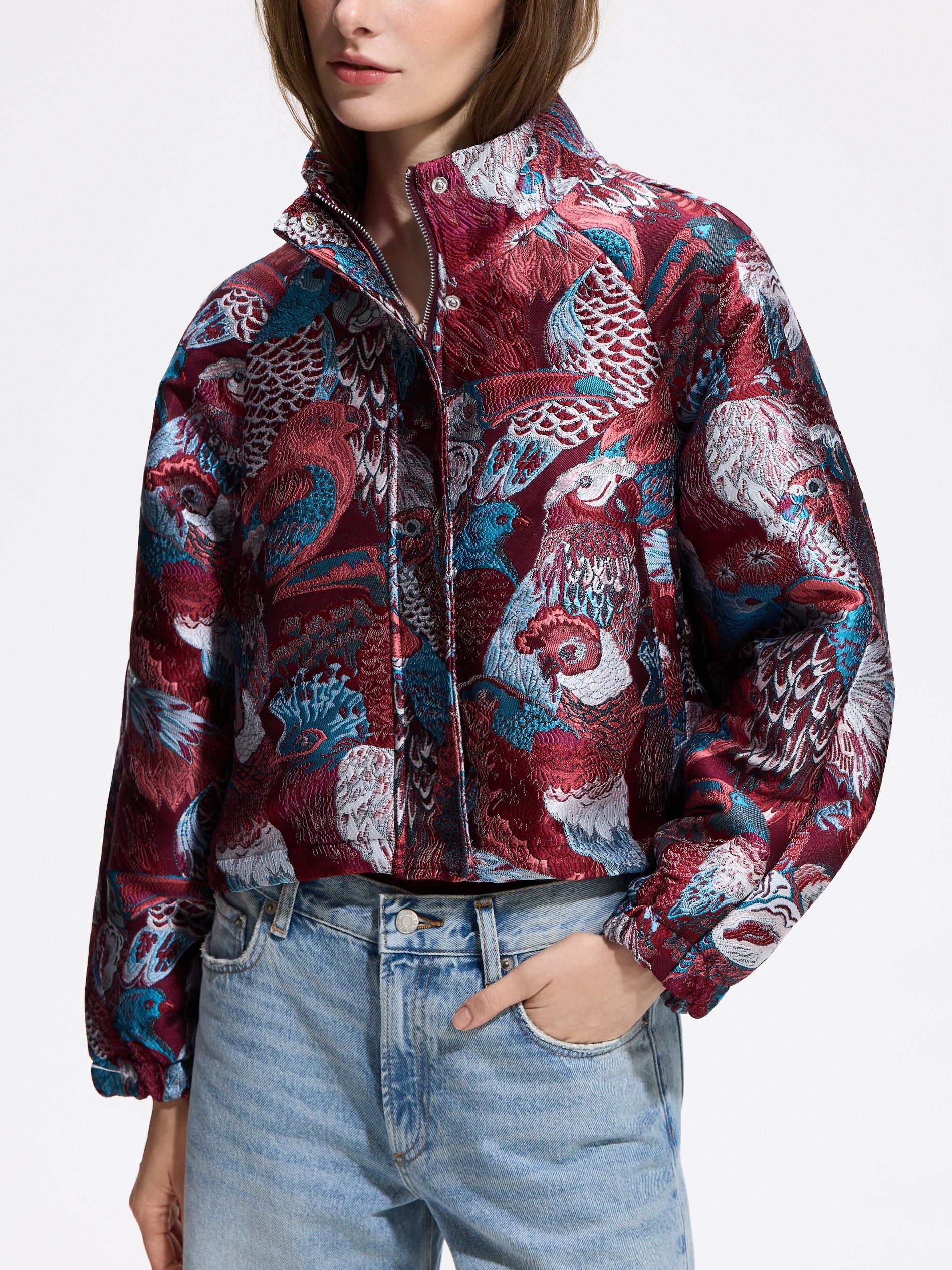 Burgundy Jacquard Jacket, 7401_53M, medium
