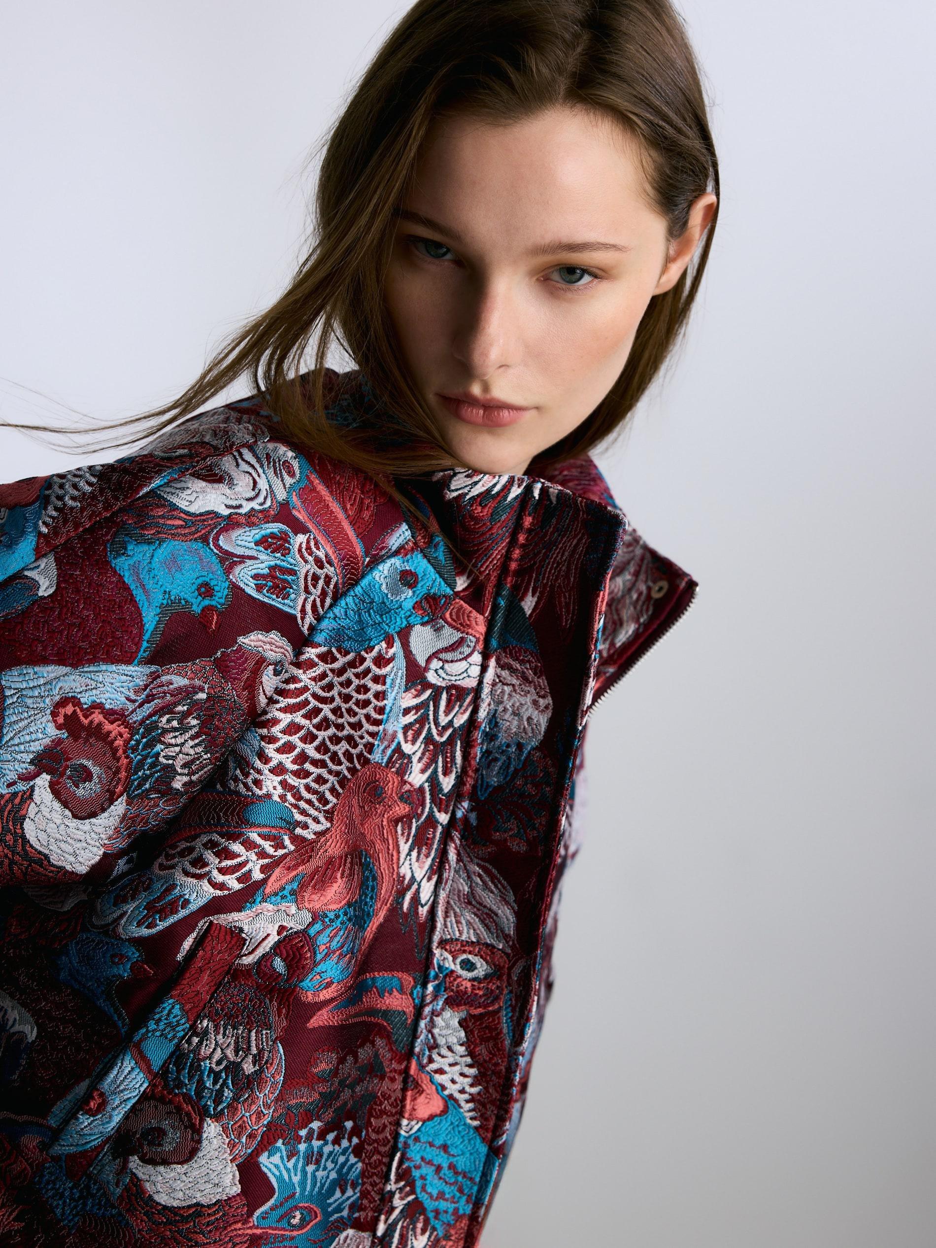 Burgundy Jacquard Jacket, 7401_53M, large image number 4