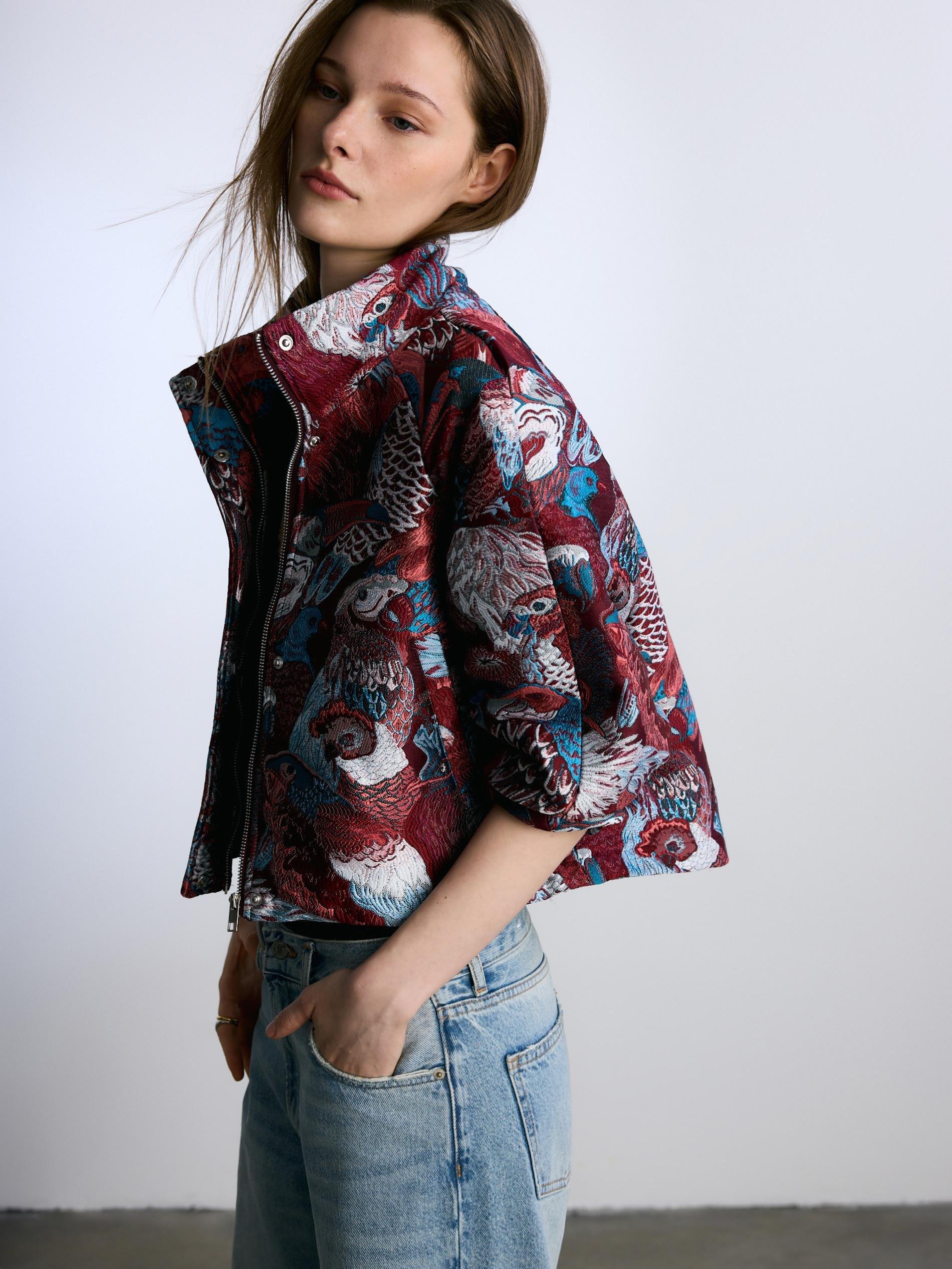 Burgundy Jacquard Jacket, 7401_53M, large image number 5