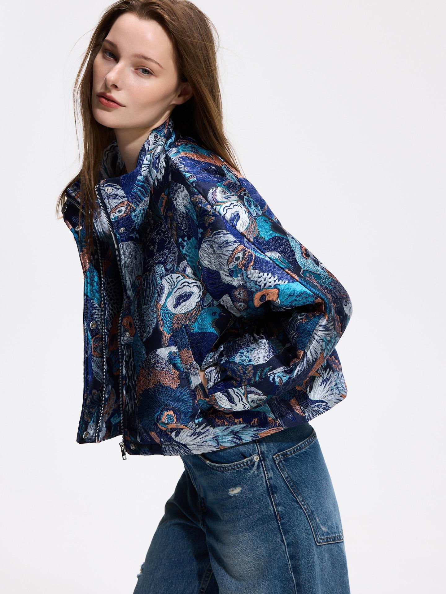 Navy Jacquard Jacket, Navy, medium