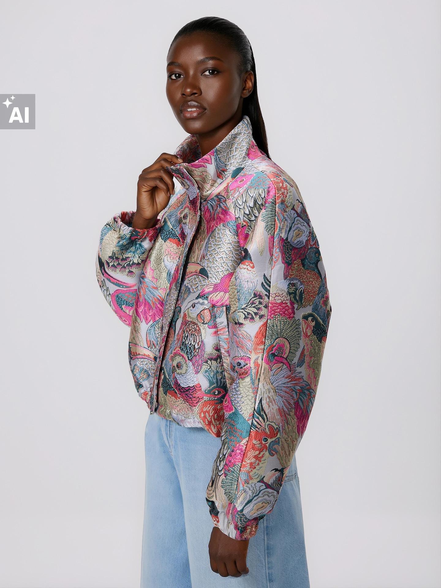 Multicolour Jacquard Jacket, Multicolor, large image number 3