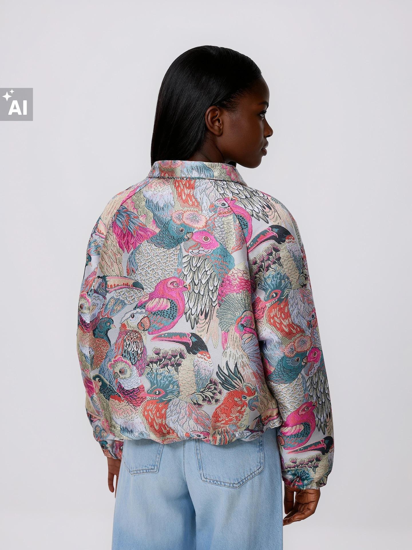 Multicolour Jacquard Jacket, Multicolor, large image number 4