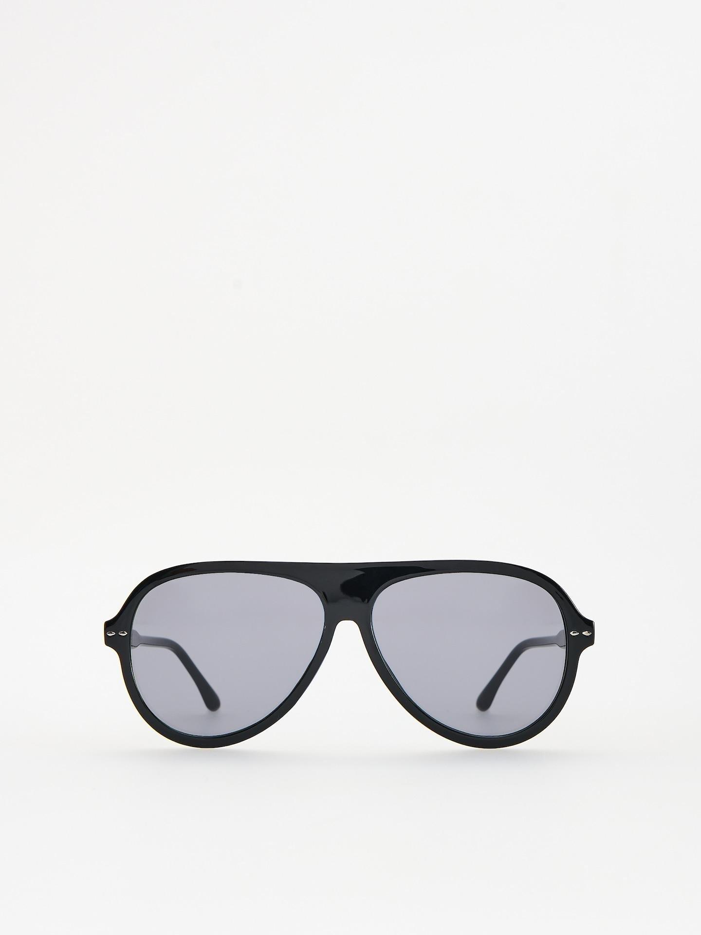 Black Aviator Sunglasses, Black, large image number 2