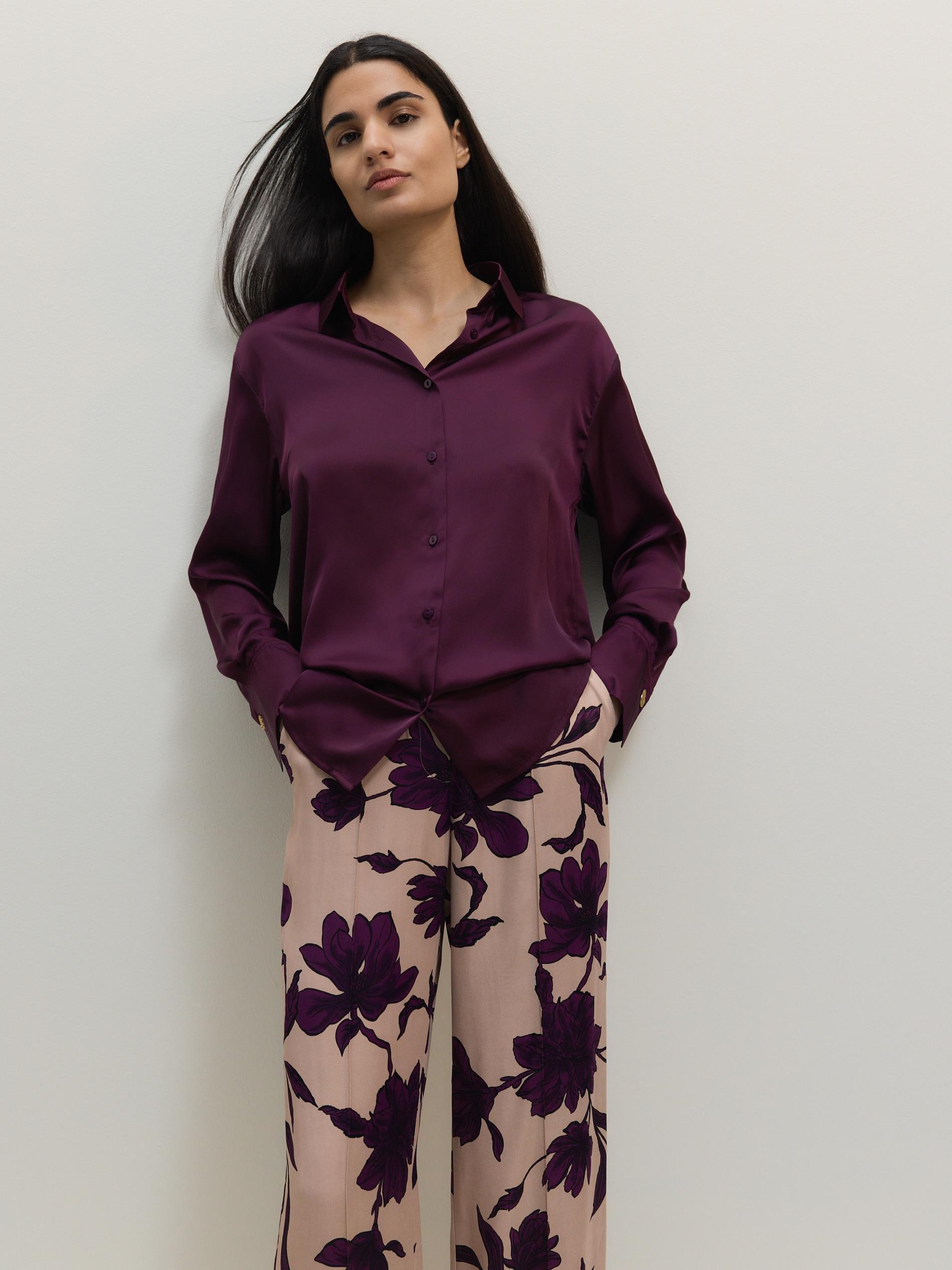Multicolour Patterned Viscose Trousers, , large image number 1