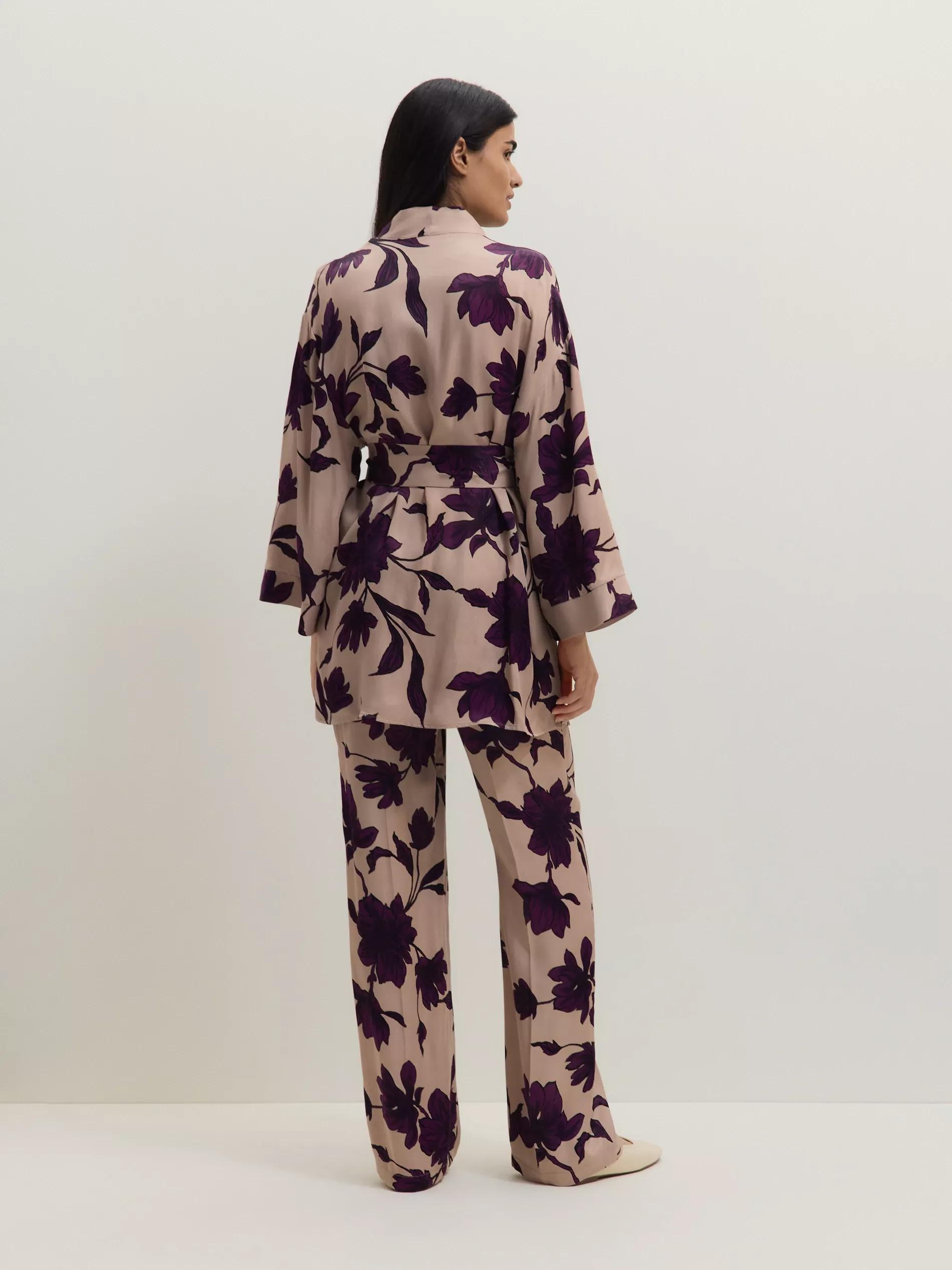 Multicolour Patterned Viscose Trousers, Multicolor, large image number 3