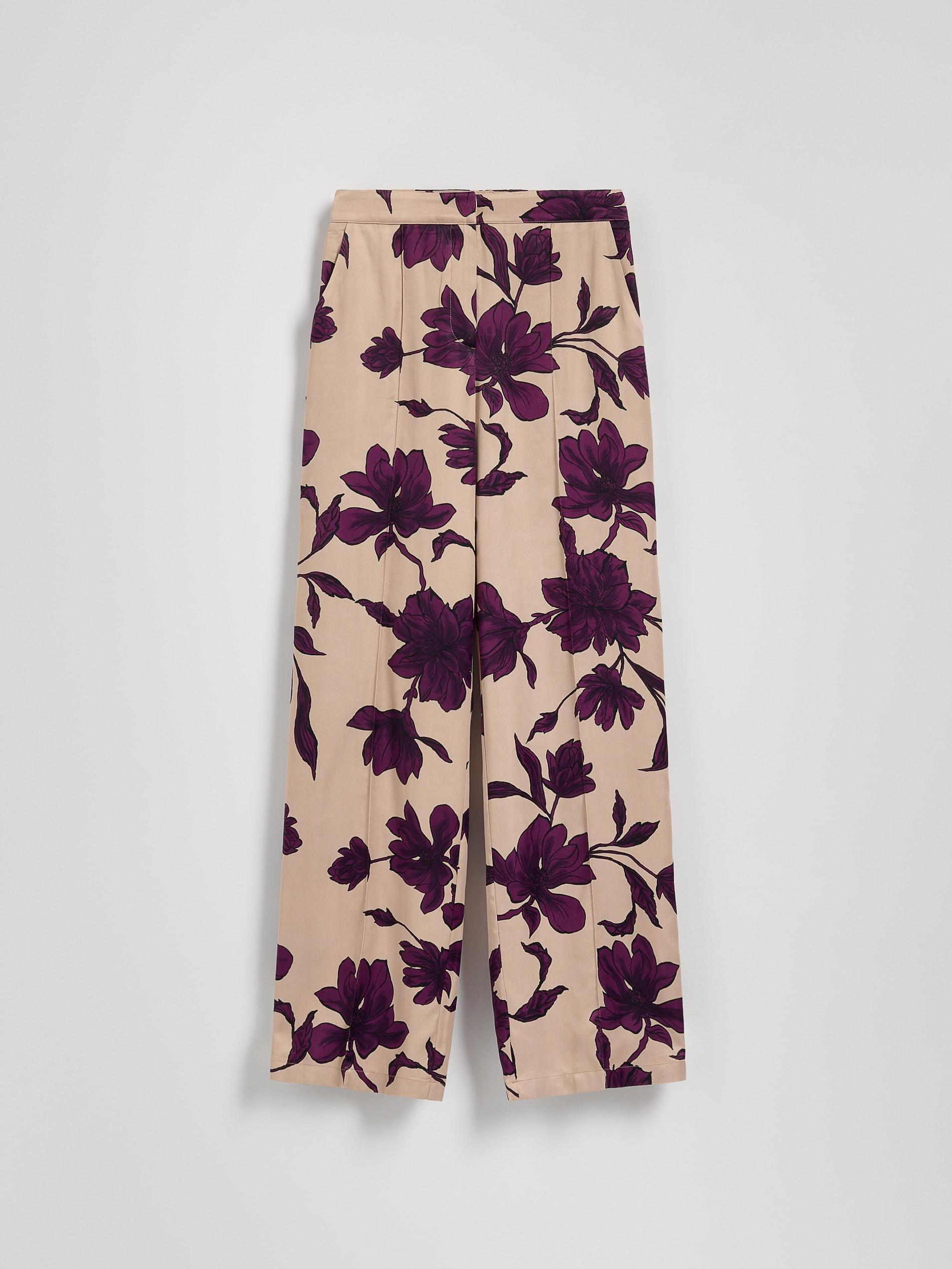Multicolour Patterned Viscose Trousers, , large image number 4