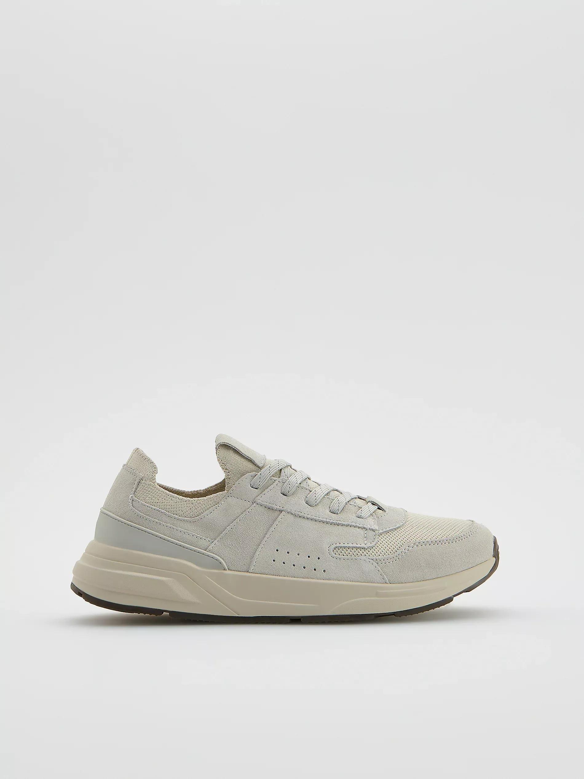 Beige Combined Materials Sneakers, , large image number 1