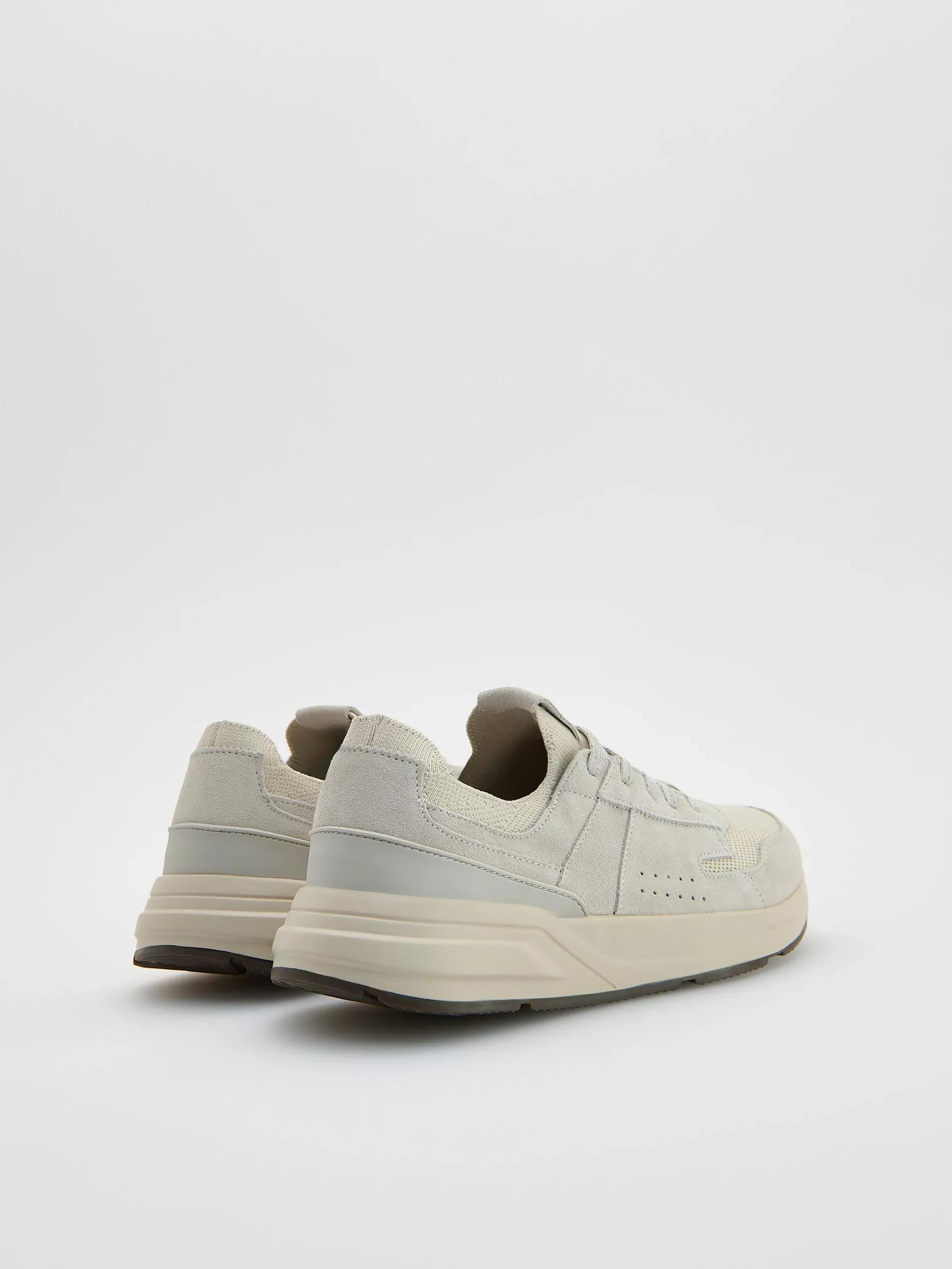 Beige Combined Materials Sneakers, , large image number 2